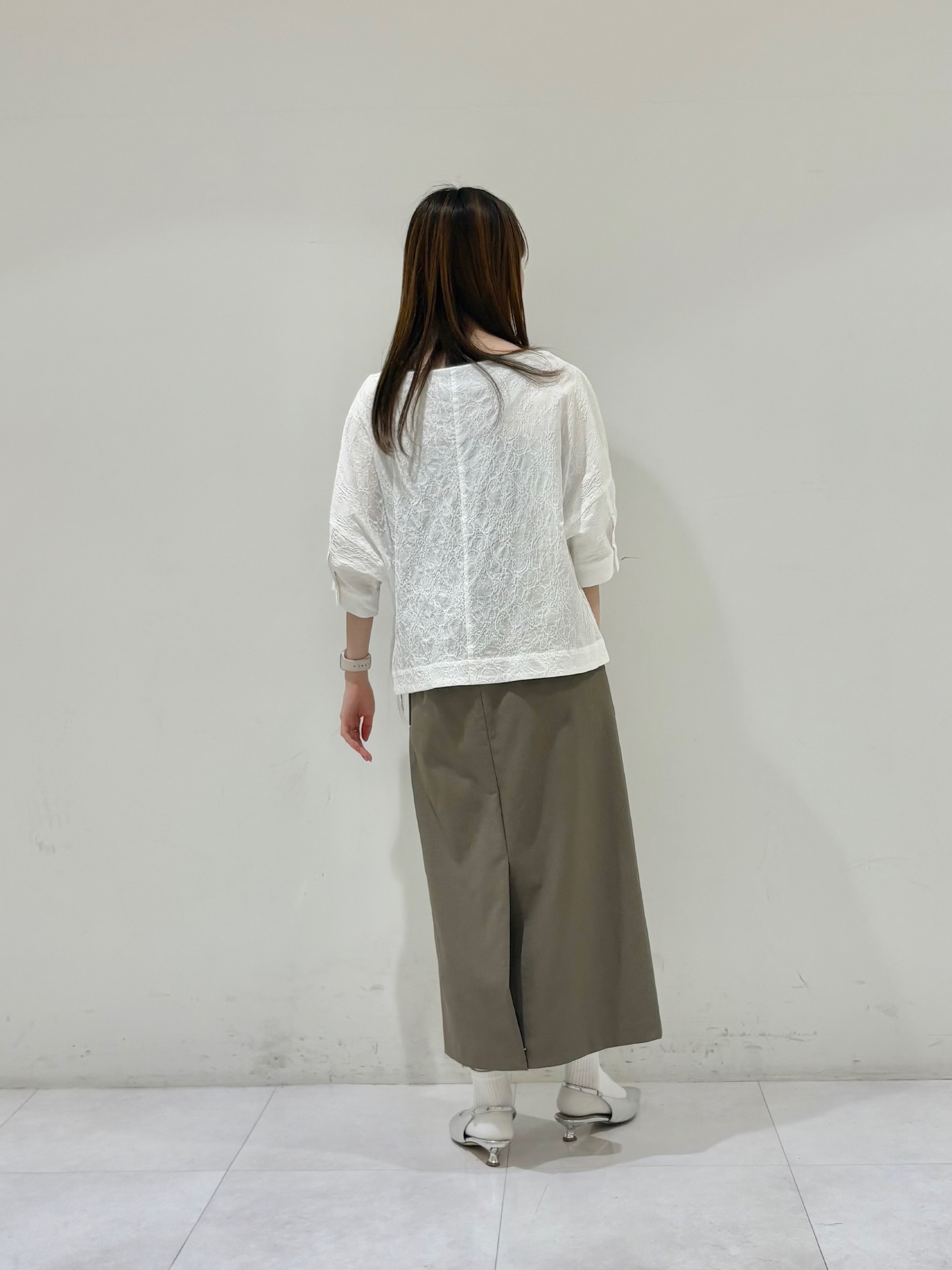 kyokaさんの「UNTITLED｜【洗える/ショート丈】ジャカードボートネックブラウス」を使ったコーディネート