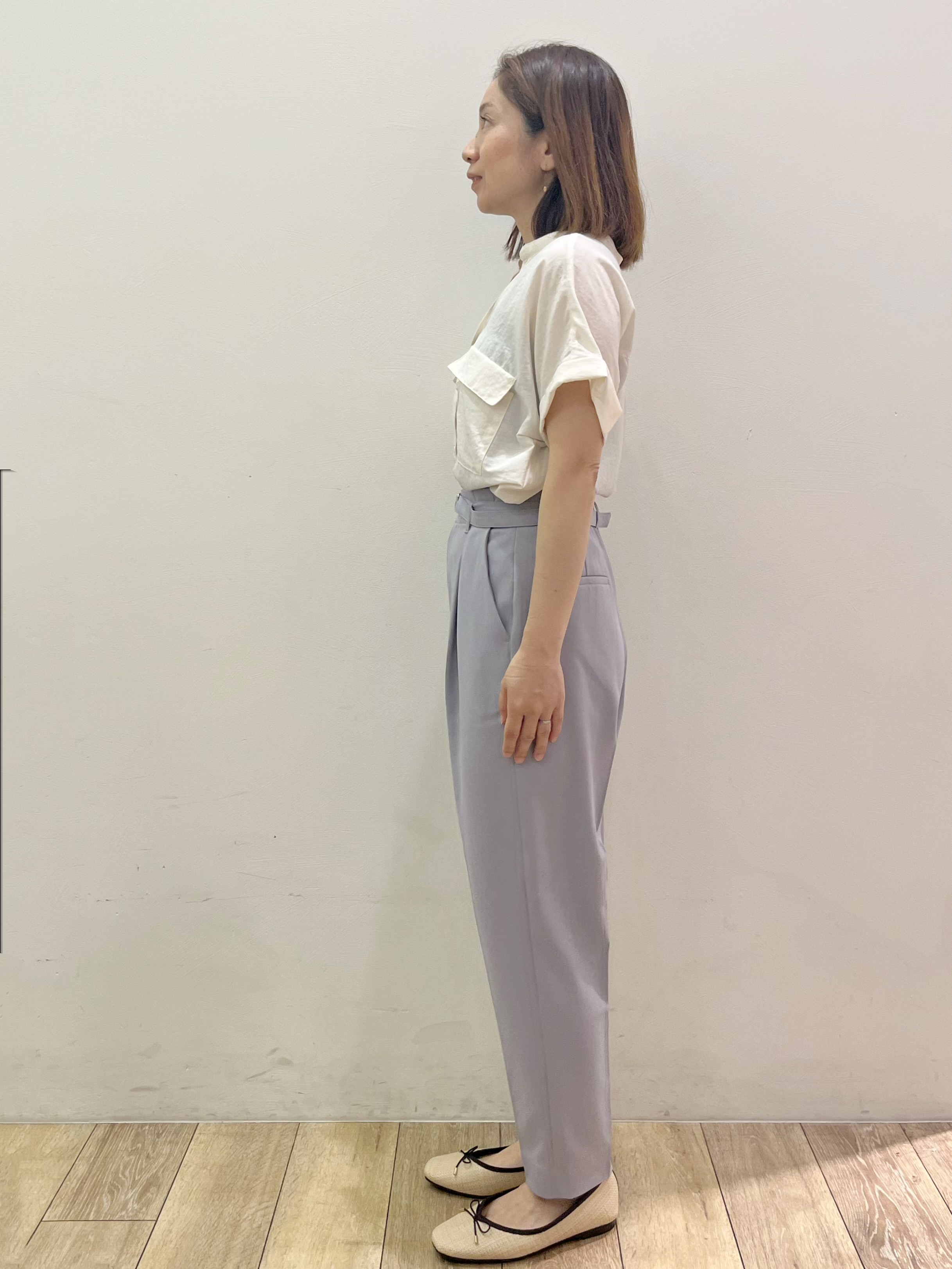 kcさんの「OPAQUE.CLIP｜【接触冷感】ダブルポケットスキッパーブラウス《吸水速乾／防シワ／洗濯機OK／S～3L／7col》」を使ったコーディネート