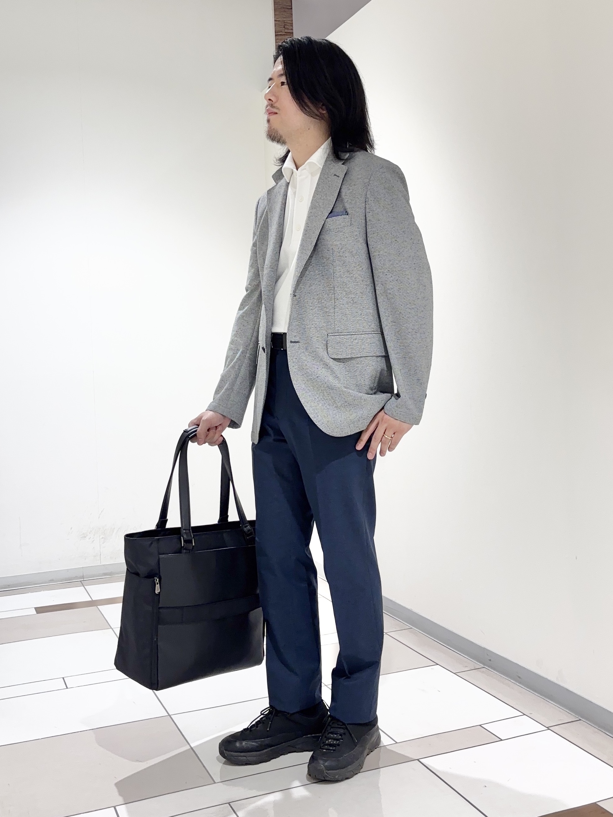 及川さんの「TAKEO KIKUCHI｜【抗菌防臭】CALCULO（R）ジャージ ジャケット」を使ったコーディネート