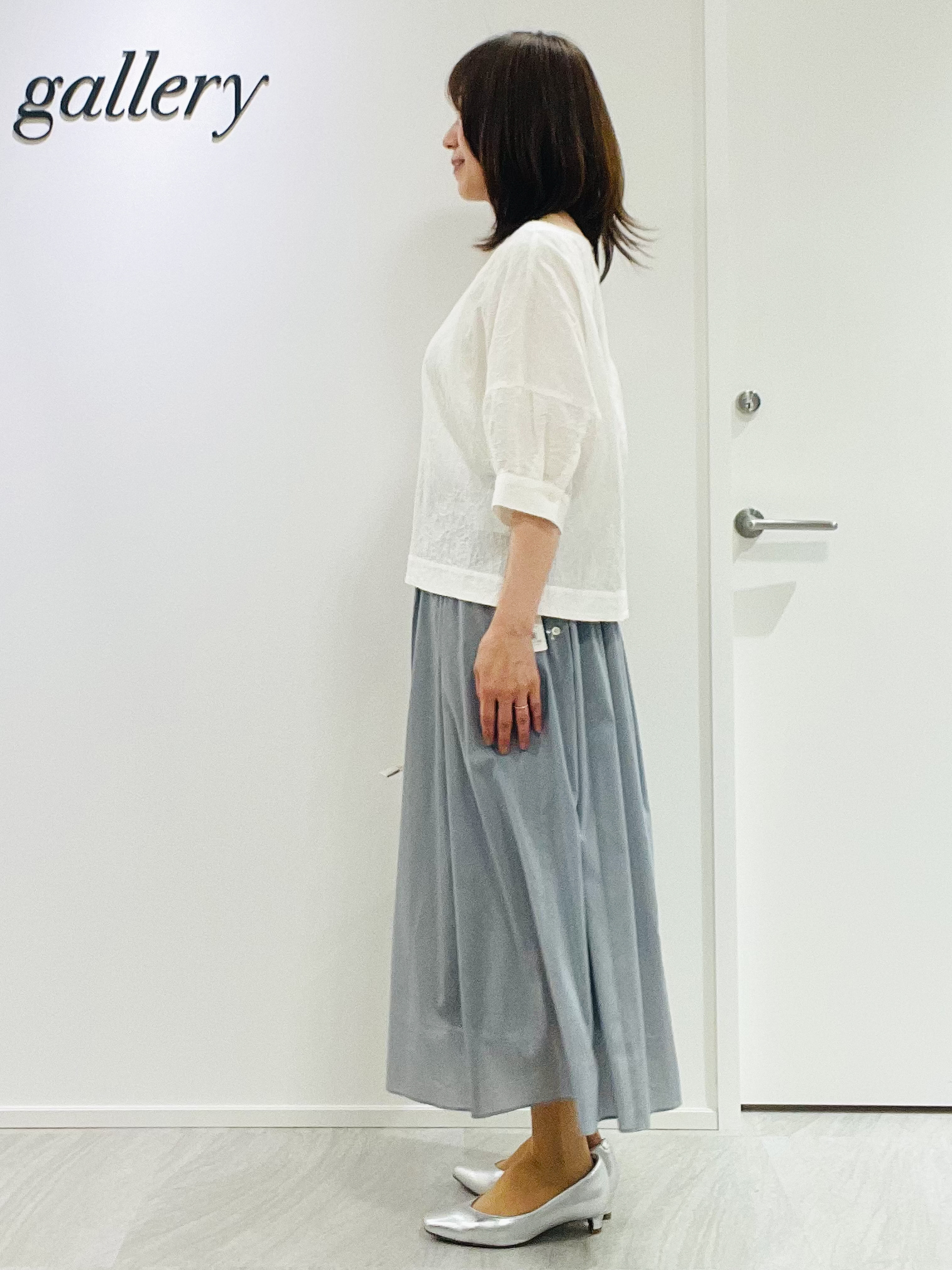 めいさんの「UNTITLED｜【洗える/ショート丈】ジャカードボートネックブラウス」を使ったコーディネート
