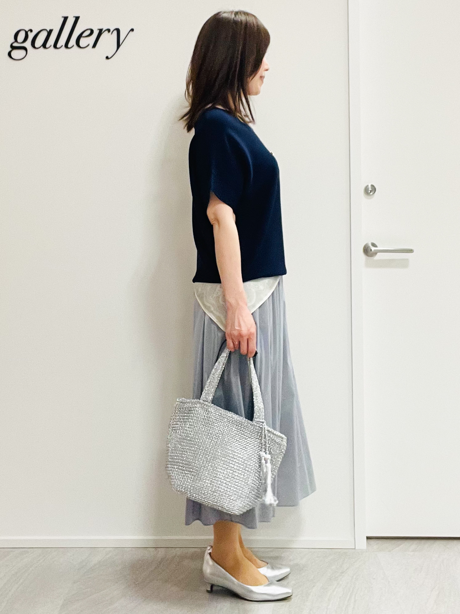 めいさんの「UNTITLED｜【11色展開/体型カバー】前後2WAYフレンチスリーブニット」を使ったコーディネート