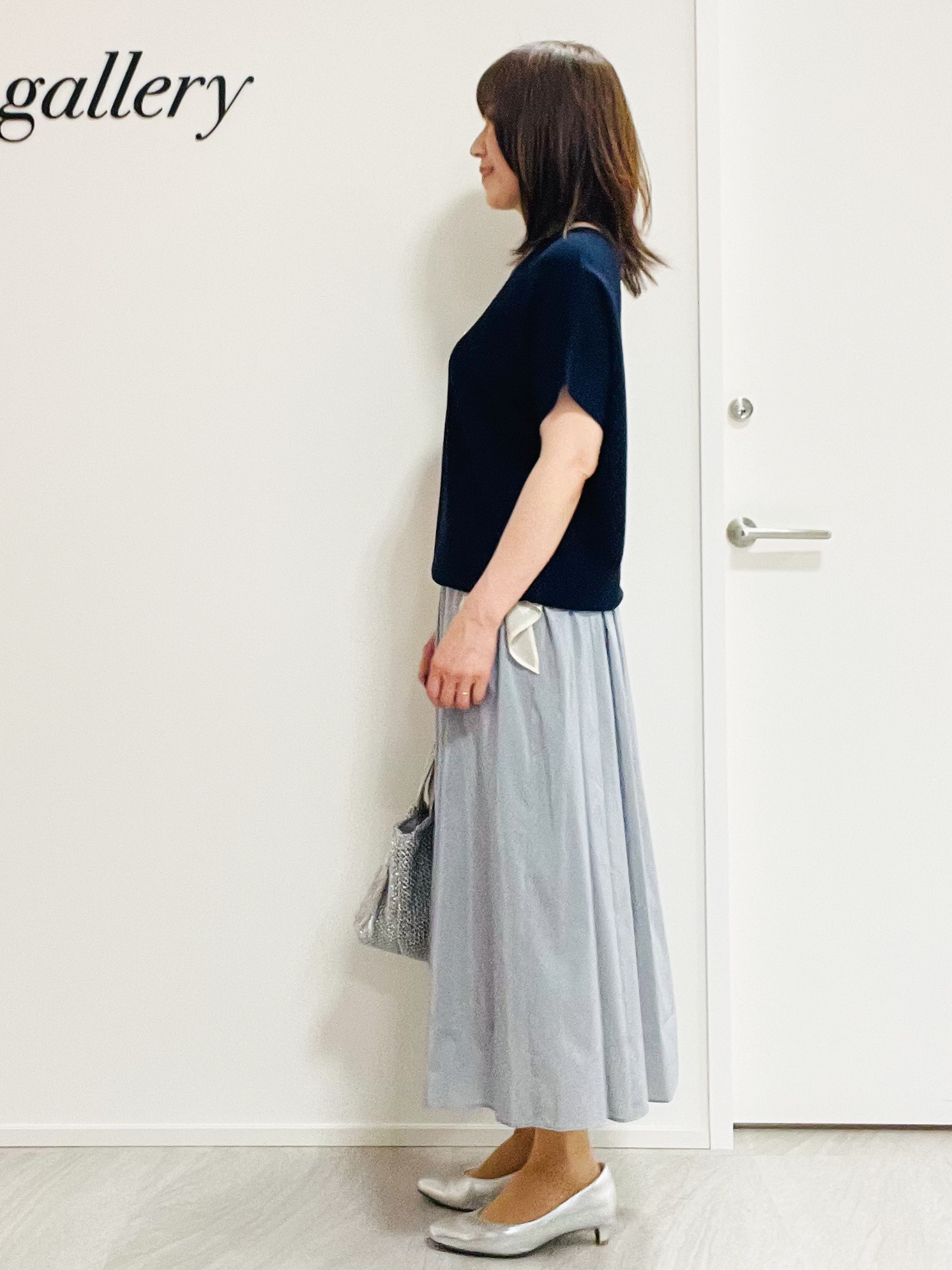 めいさんの「UNTITLED｜【11色展開/体型カバー】前後2WAYフレンチスリーブニット」を使ったコーディネート