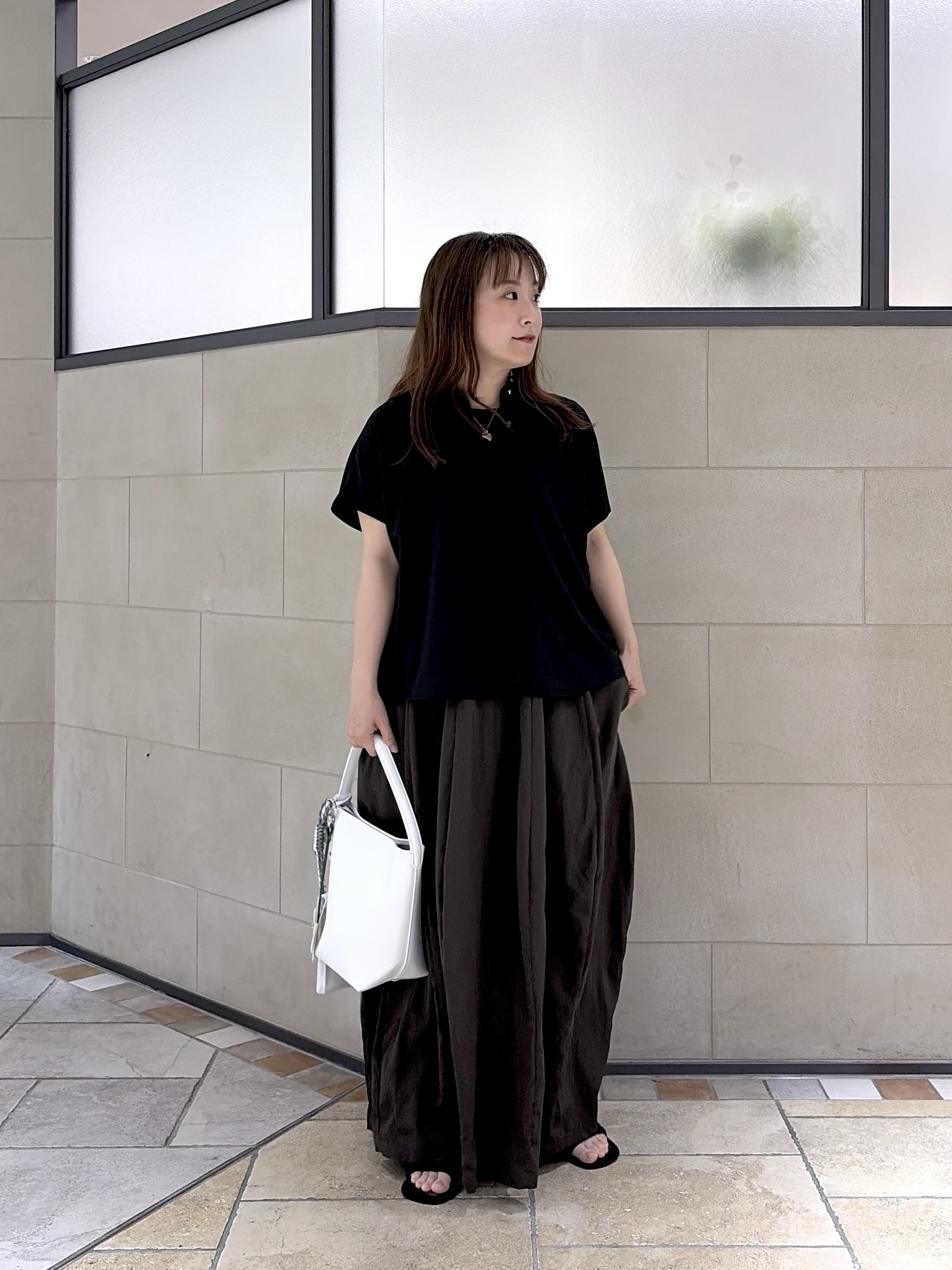 よねさんの「INDIVI｜Comfy SET UP｜フレアスリーブブラウス【セットアップ対応／通勤／カセット服／接触冷感／UV」を使ったコーディネート