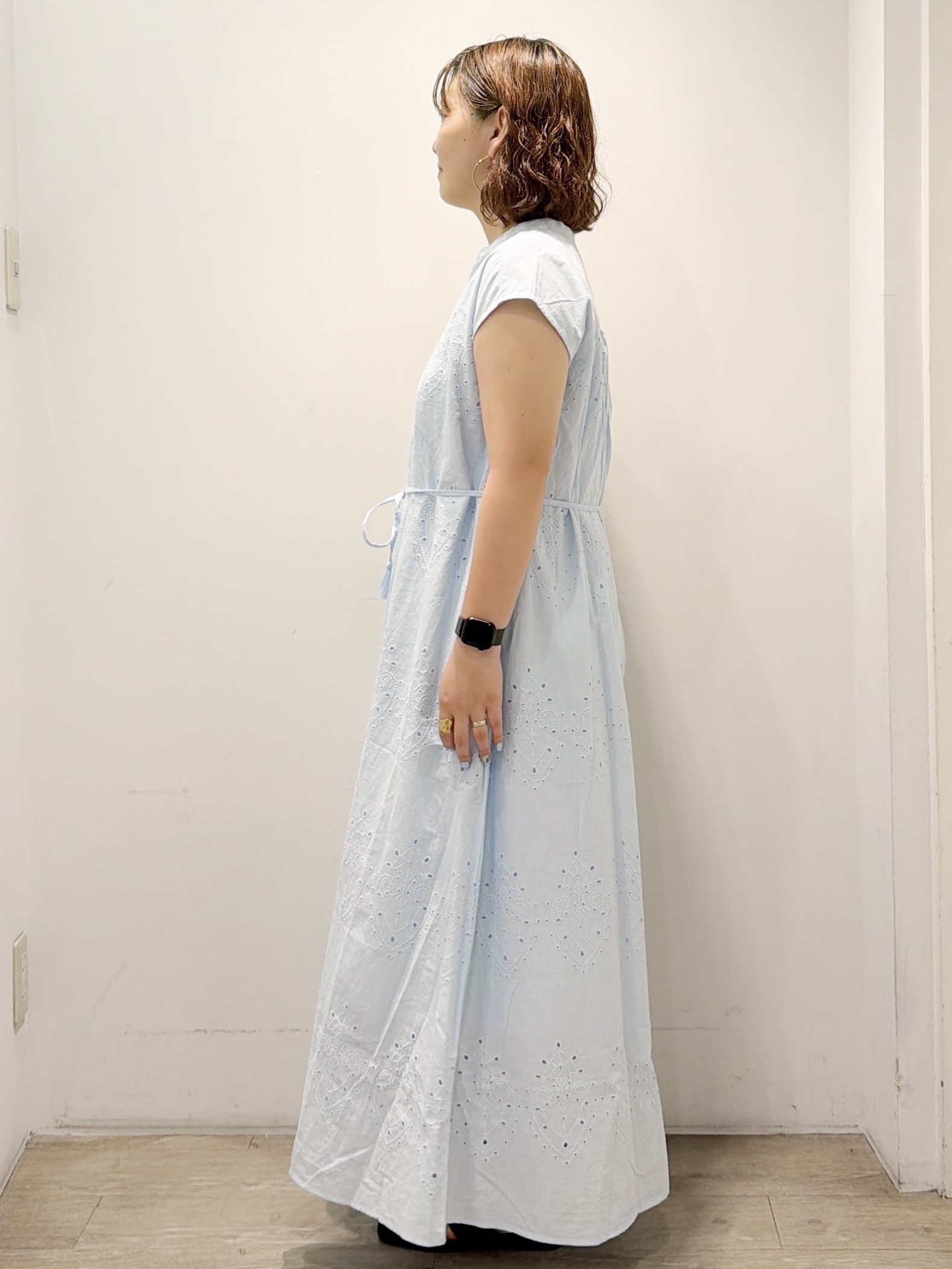sumicaさんの「OPAQUE.CLIP｜アイレットレース刺繍ワンピース【洗える】」を使ったコーディネート
