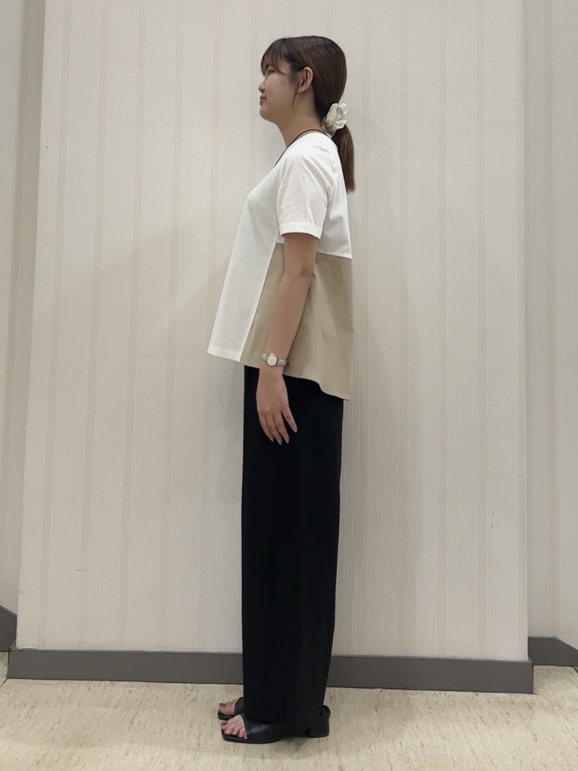 ちひさんの「INDIVI｜【褒められパンツ／洗える／ウエストゴム】ワイドタックパンツ」を使ったコーディネート