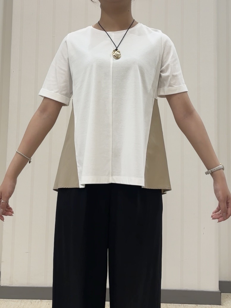 ちひさんの「INDIVI｜【褒められパンツ／洗える／ウエストゴム】ワイドタックパンツ」を使ったコーディネート