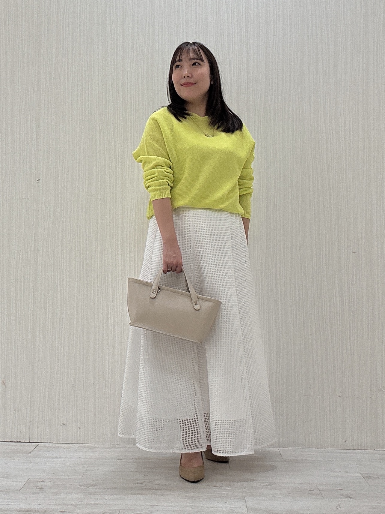 ayakaさんの「UNTITLED｜【古畑星夏さん着用/8色展開/程よい透け感】ドライタッチボートネックニット」を使ったコーディネート
