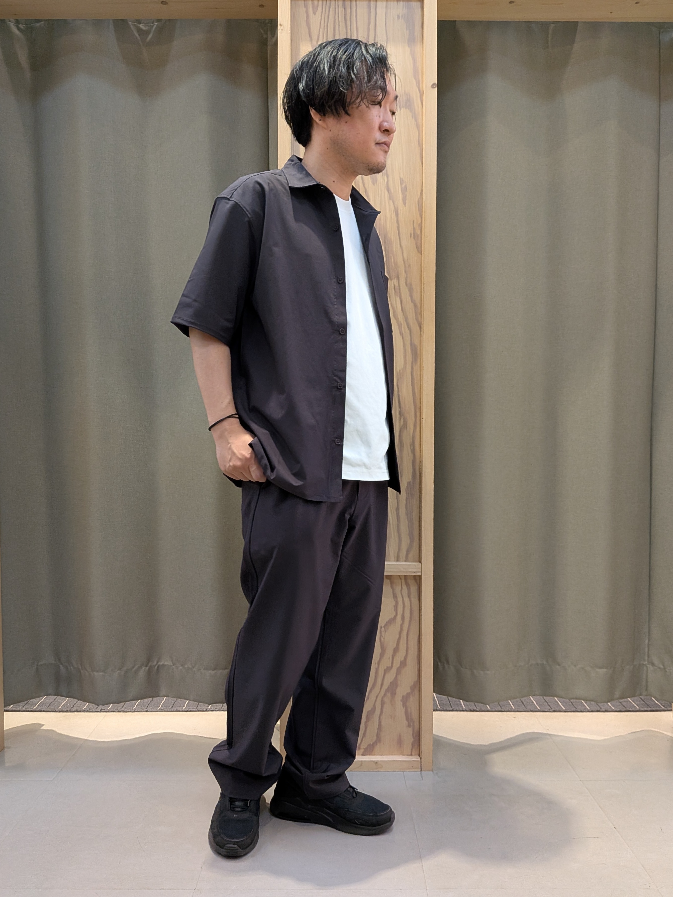 okcさんの「THE SHOP TK｜クールウェザー 半袖シャツ 接触冷感／吸水速乾／洗濯機OK／セットアップ可」を使ったコーディネート
