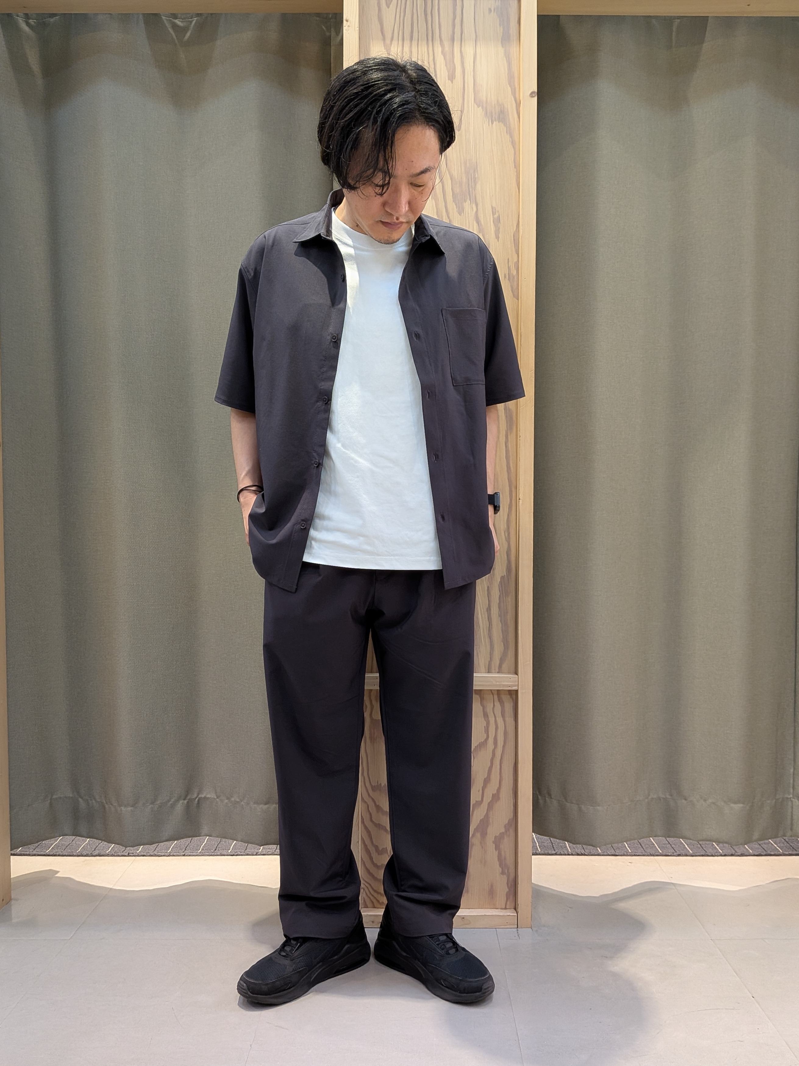 okcさんの「THE SHOP TK｜クールウェザー 半袖シャツ 接触冷感／吸水速乾／洗濯機OK／セットアップ可」を使ったコーディネート
