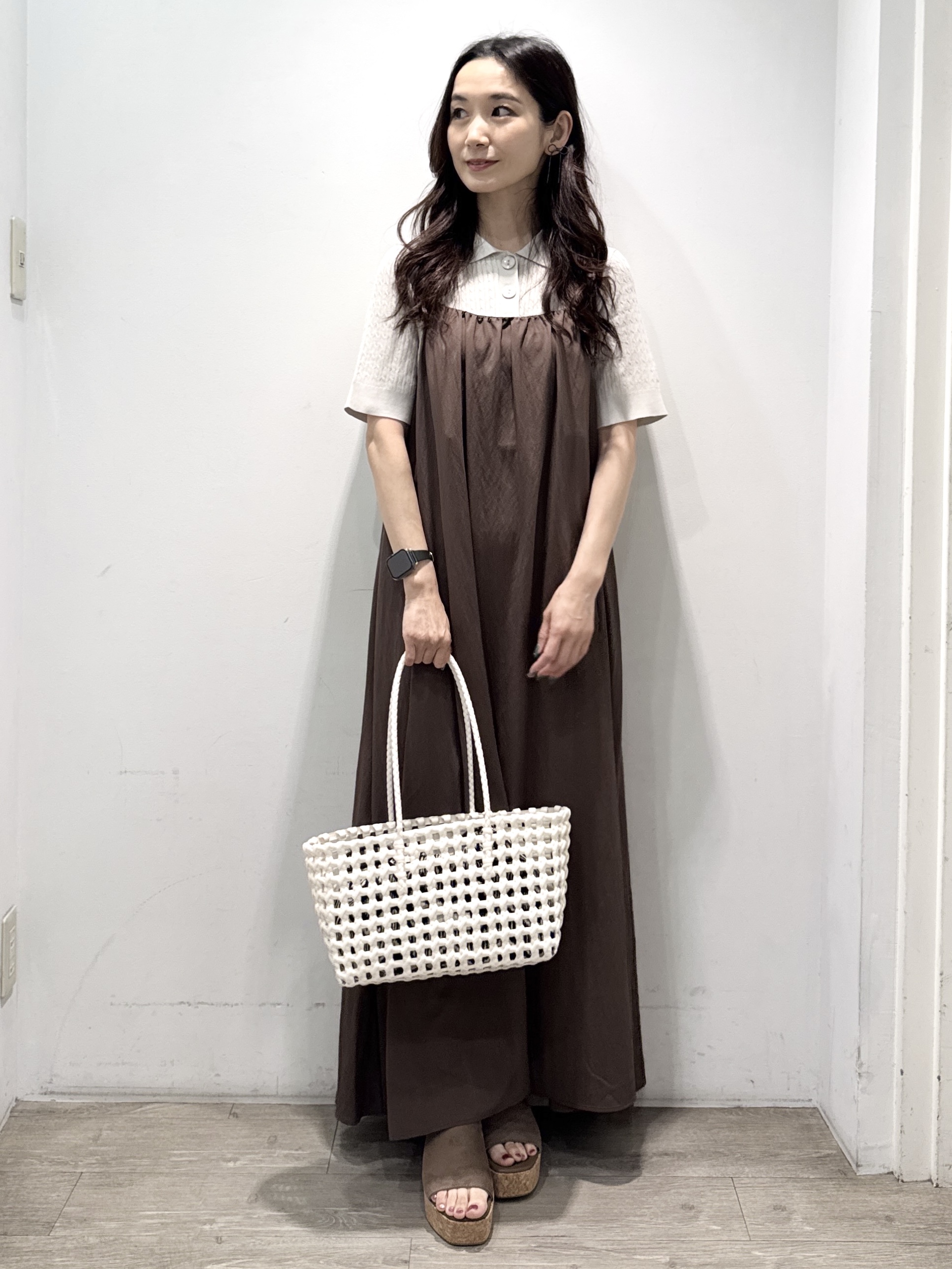 yuicciさんの「OPAQUE.CLIP｜【UV／接触冷感】ケーブルポロニット《洗濯機OK／抗ピル》」を使ったコーディネート