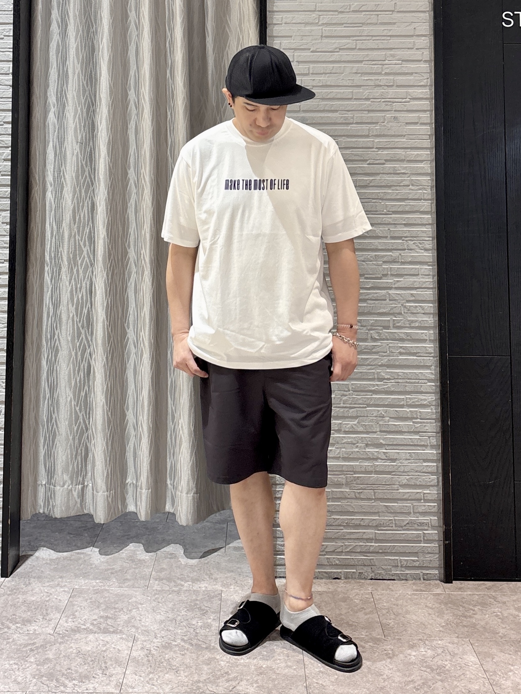 Pーyamaさんの「THE SHOP TK｜クールウェザー 半袖シャツ 接触冷感／吸水速乾／洗濯機OK／セットアップ可」を使ったコーディネート