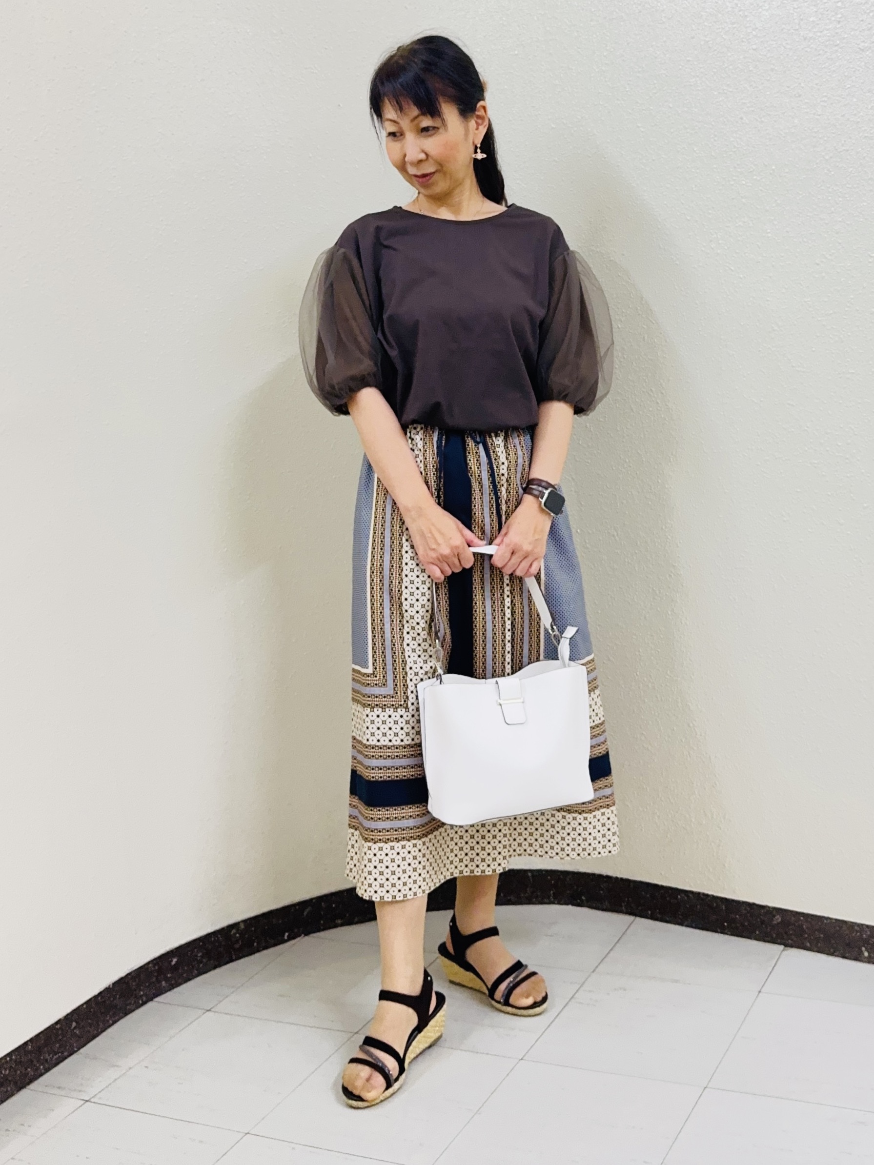 ⭐︎Eimi⭐︎さんの「Reflect｜【UVカット／接触冷感／吸水速乾】チュールスリーブプルオーバー」を使ったコーディネート