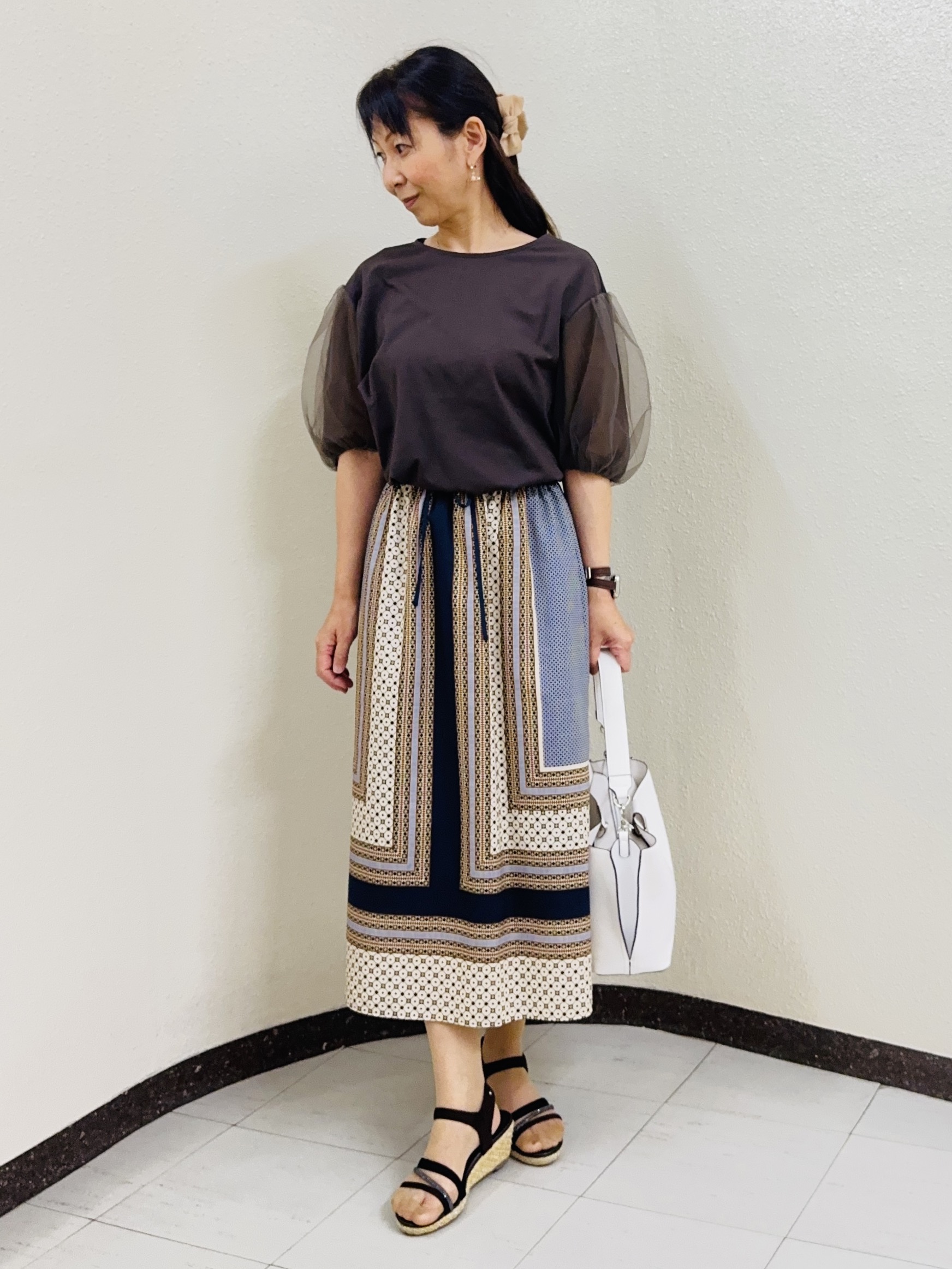 ⭐︎Eimi⭐︎さんの「Reflect｜【UVカット／接触冷感／吸水速乾】チュールスリーブプルオーバー」を使ったコーディネート