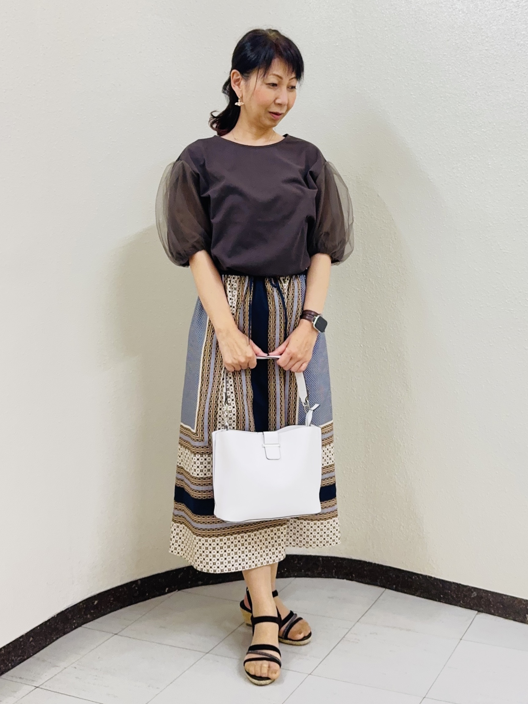 ⭐︎Eimi⭐︎さんの「Reflect｜【UVカット／接触冷感／吸水速乾】チュールスリーブプルオーバー」を使ったコーディネート