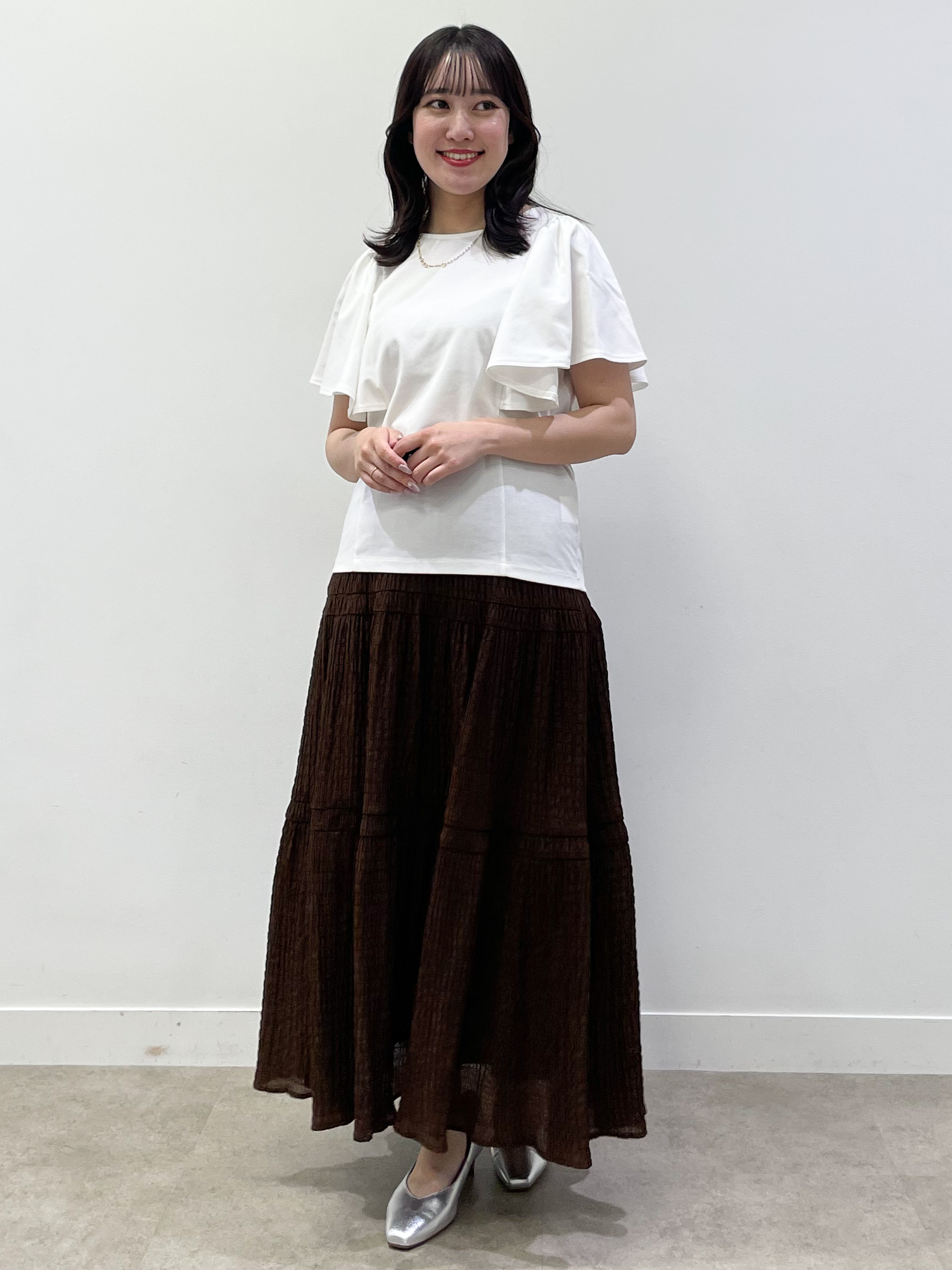 yukariさんの「Reflect｜【UVカット／接触冷感／吸水速乾】フレアスリーブトップス」を使ったコーディネート