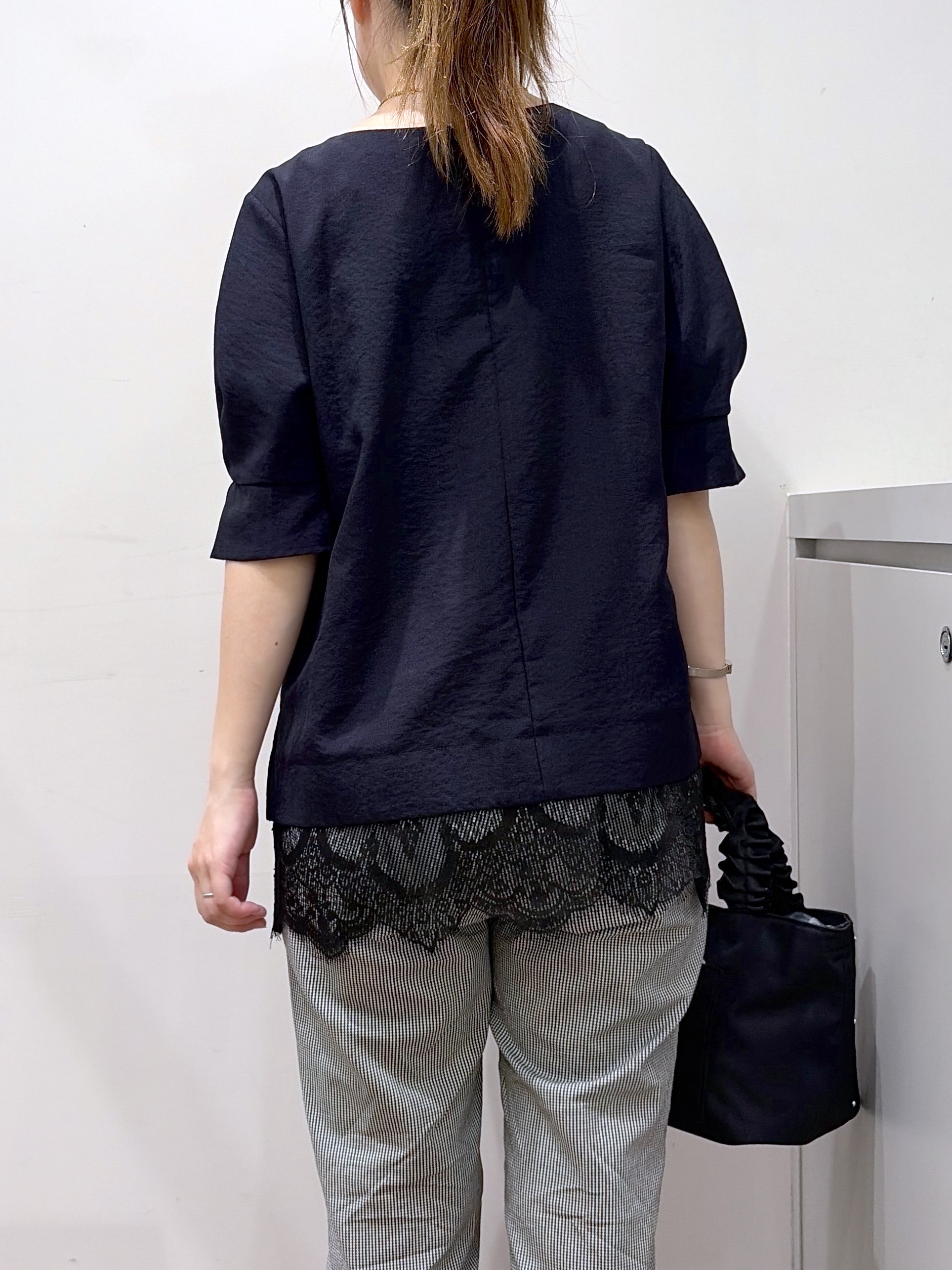 Junさんの「index｜【接触冷感】タックパフスリーブブラウス《吸水速乾／防シワ／洗濯機OK／XS～3L／6col》」を使ったコーディネート
