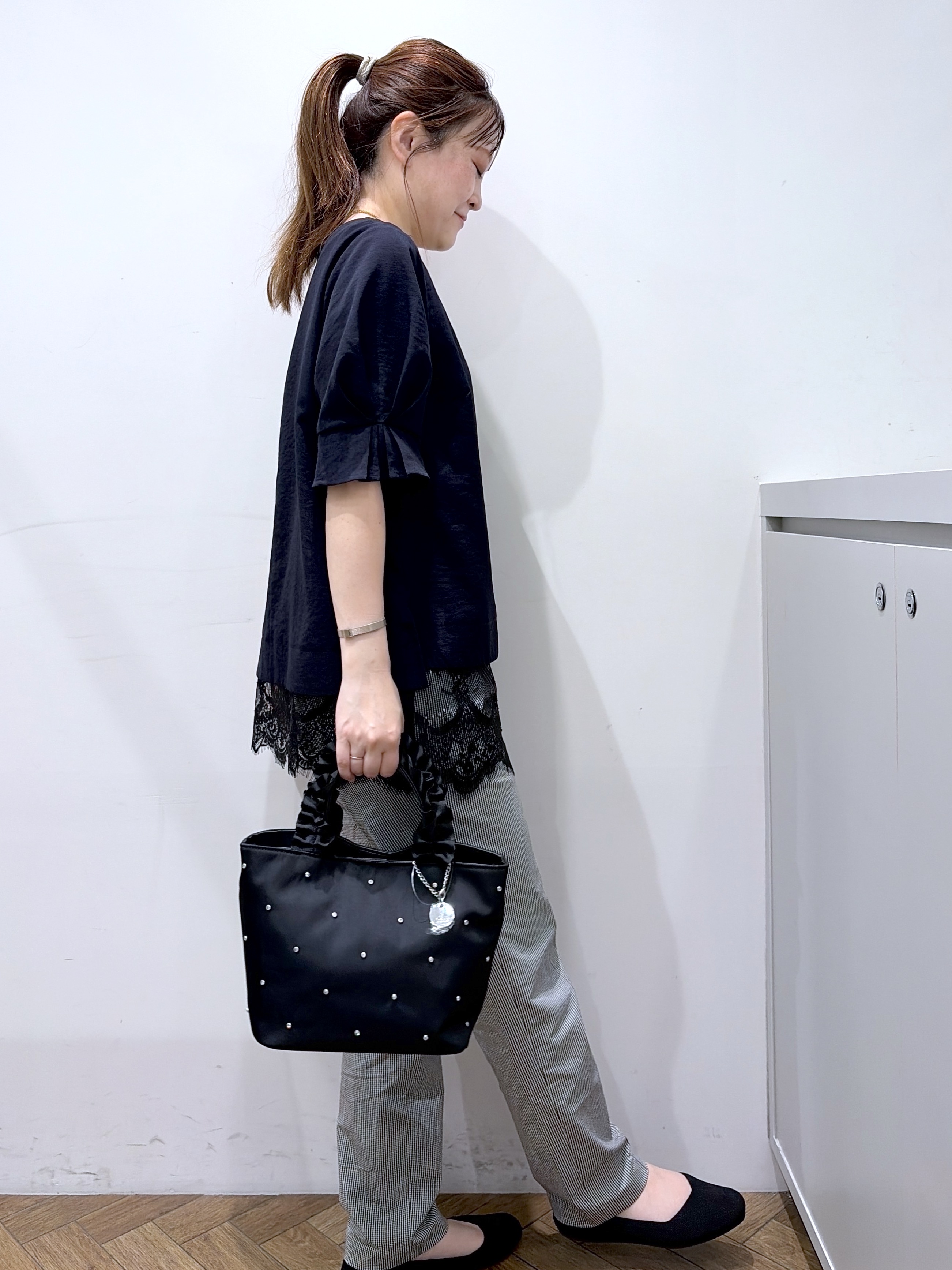 Junさんの「index｜【接触冷感】タックパフスリーブブラウス《吸水速乾／防シワ／洗濯機OK／XS～3L／6col》」を使ったコーディネート
