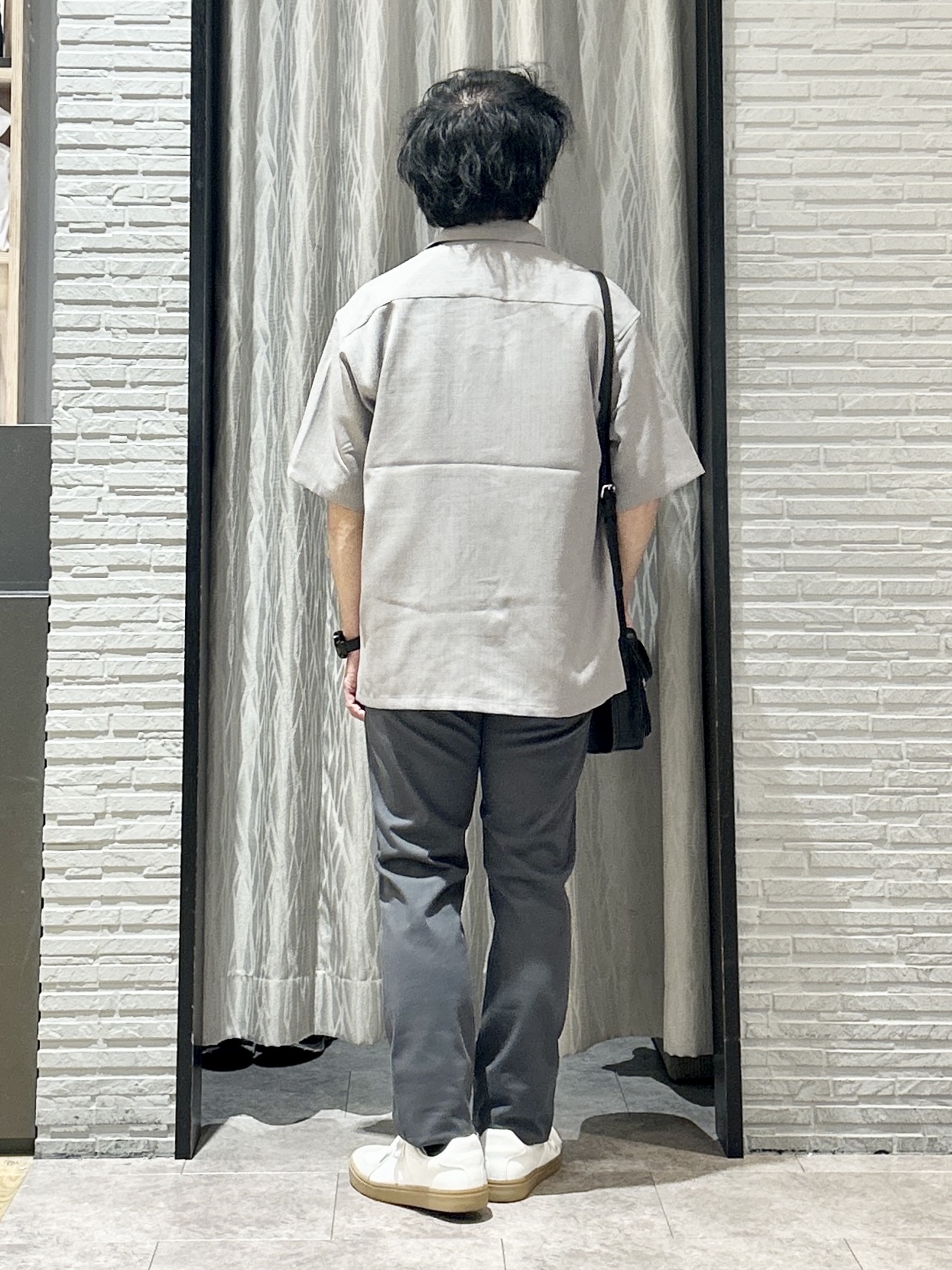 KENJI Iさんの「THE SHOP TK｜COOLボーダー 半袖Tシャツ 接触冷感／洗濯機OK」を使ったコーディネート