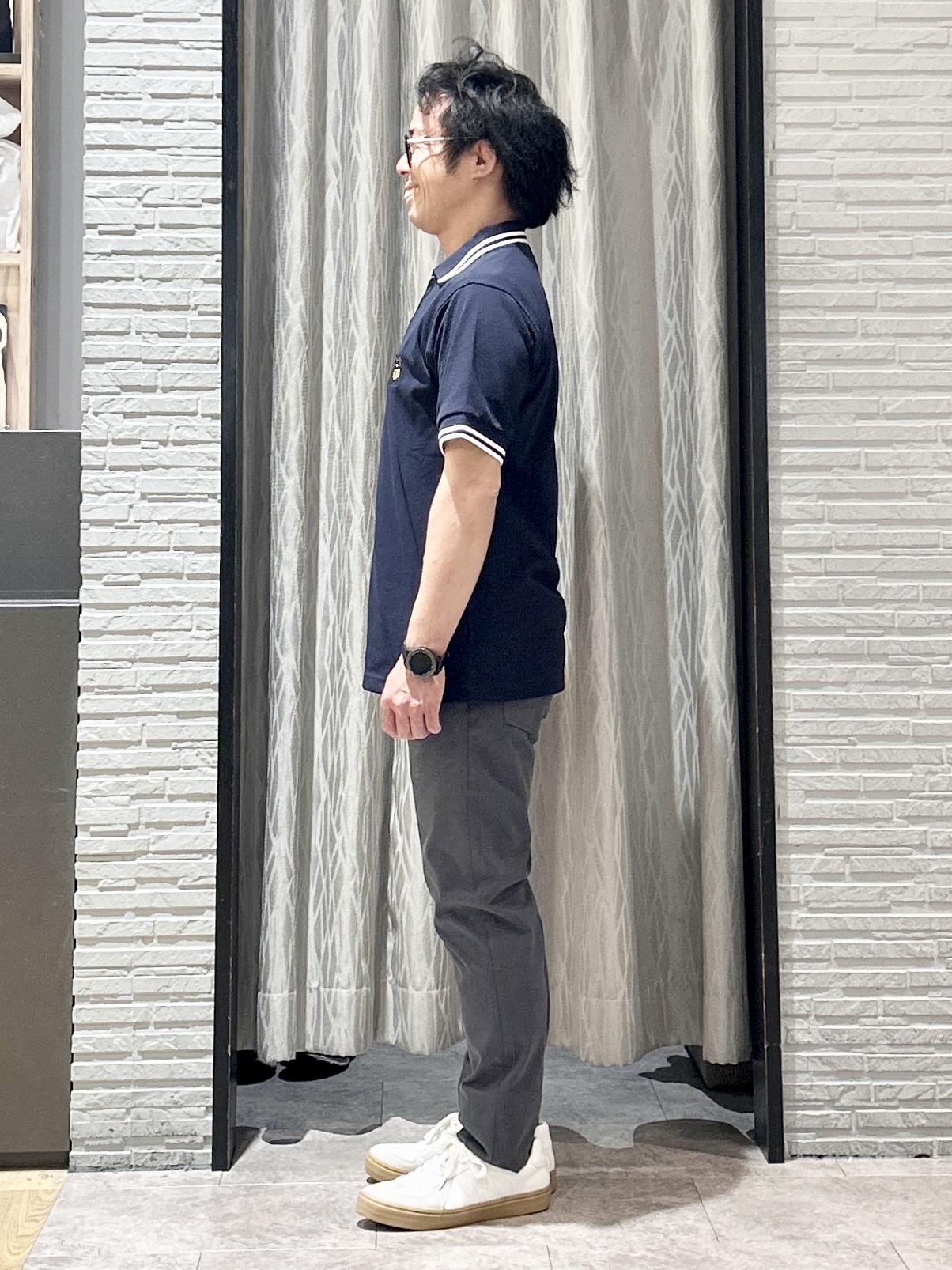 KENJI Iさんの「THE SHOP TK｜クマ刺繍 半袖ポロシャツ 洗濯機OK」を使ったコーディネート