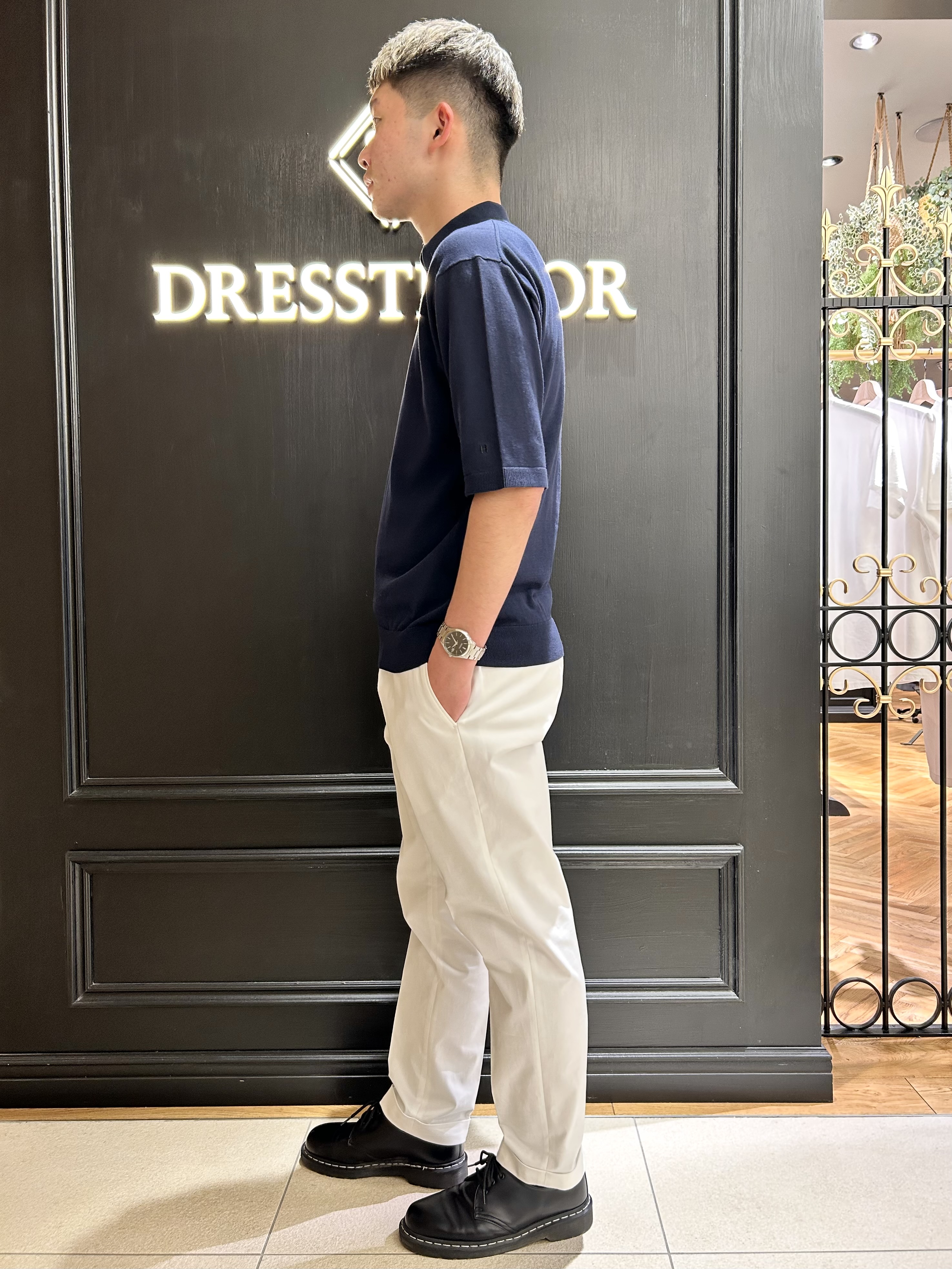 千葉亮太さんの「DRESSTERIOR｜【干場義雅&times;DRESSTERIOR】ウォッシャブル ニットポロシャツ」を使ったコーディネート