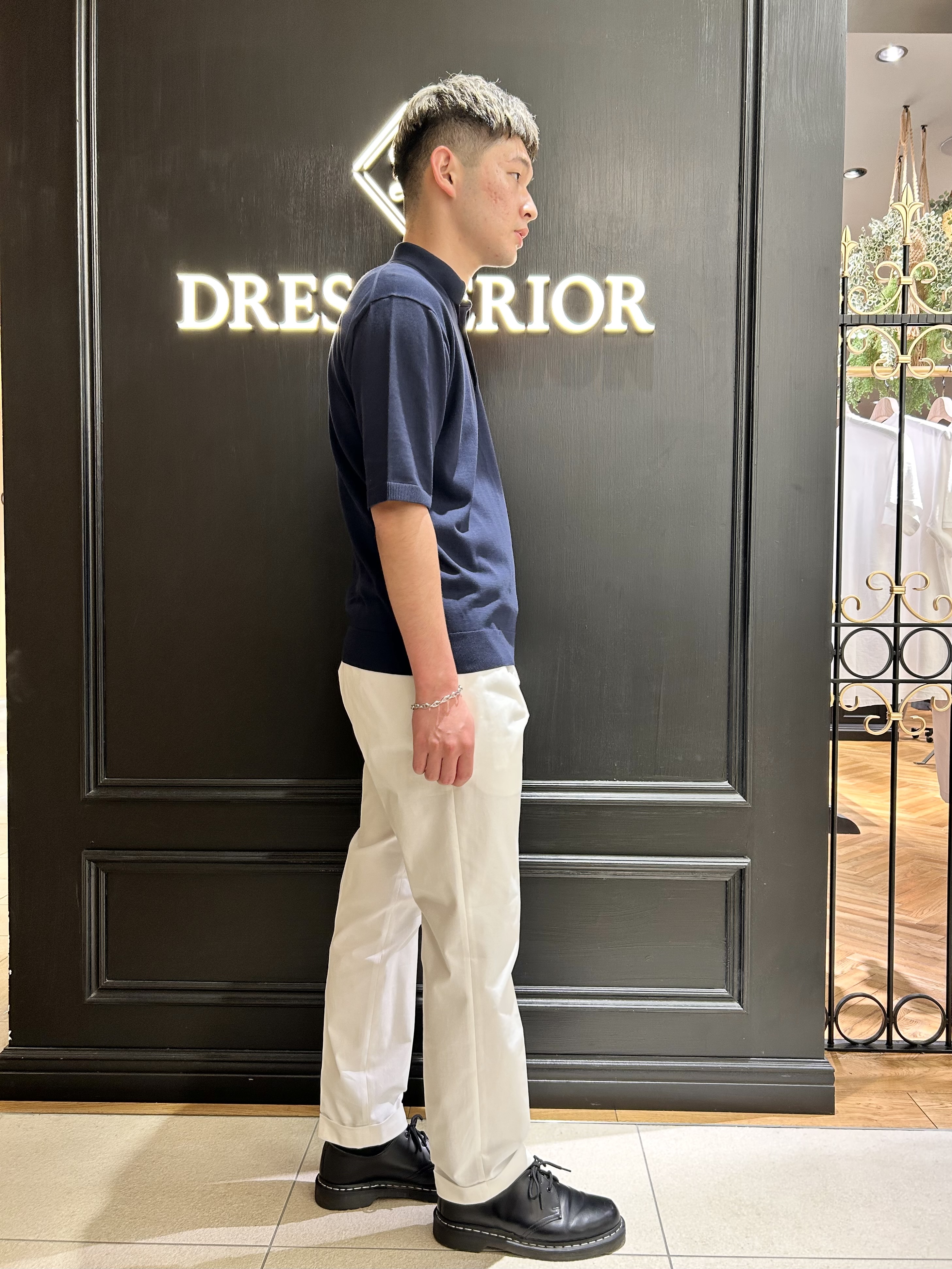 千葉亮太さんの「DRESSTERIOR｜【干場義雅&times;DRESSTERIOR】ウォッシャブル ニットポロシャツ」を使ったコーディネート