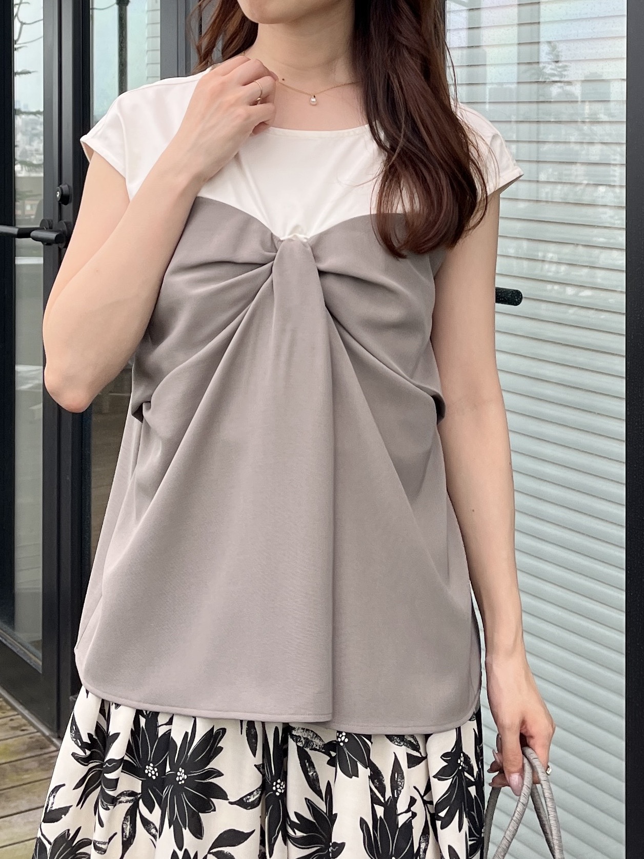 はばさんの「Couture brooch｜【接触冷感・UVカット・洗える】リボンベア ドッキングトップス」を使ったコーディネート