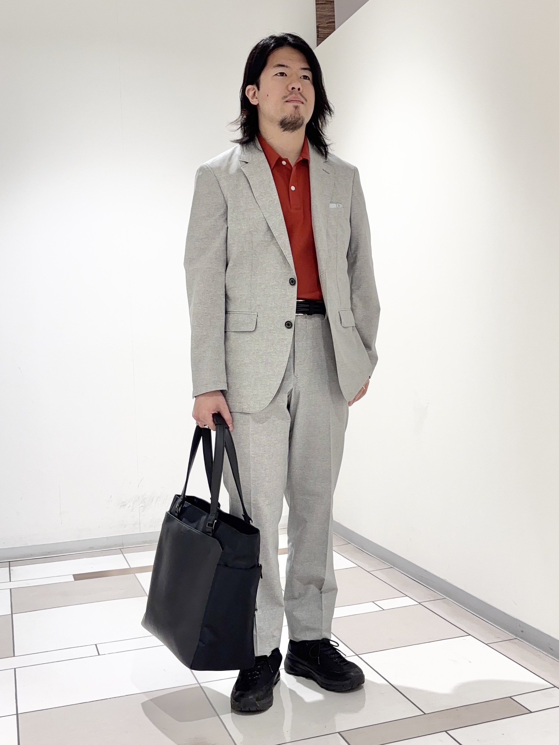 及川さんの「TAKEO KIKUCHI｜【抗菌防臭】COOL DOTS（R）ドビープリント ジャケット」を使ったコーディネート