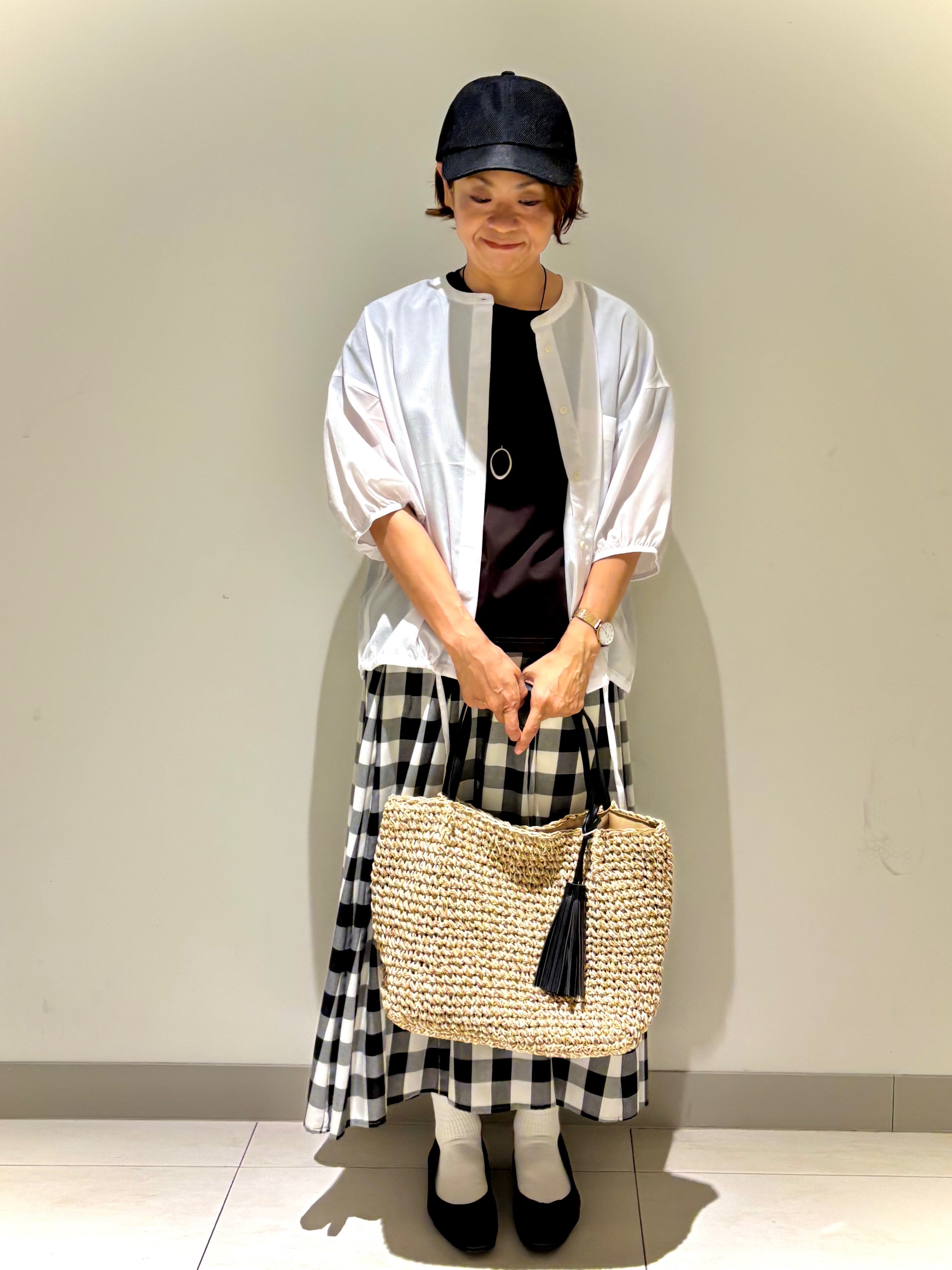 Haruさんの「Dessin｜【UVカット/接触冷感】美光沢カットソー」を使ったコーディネート