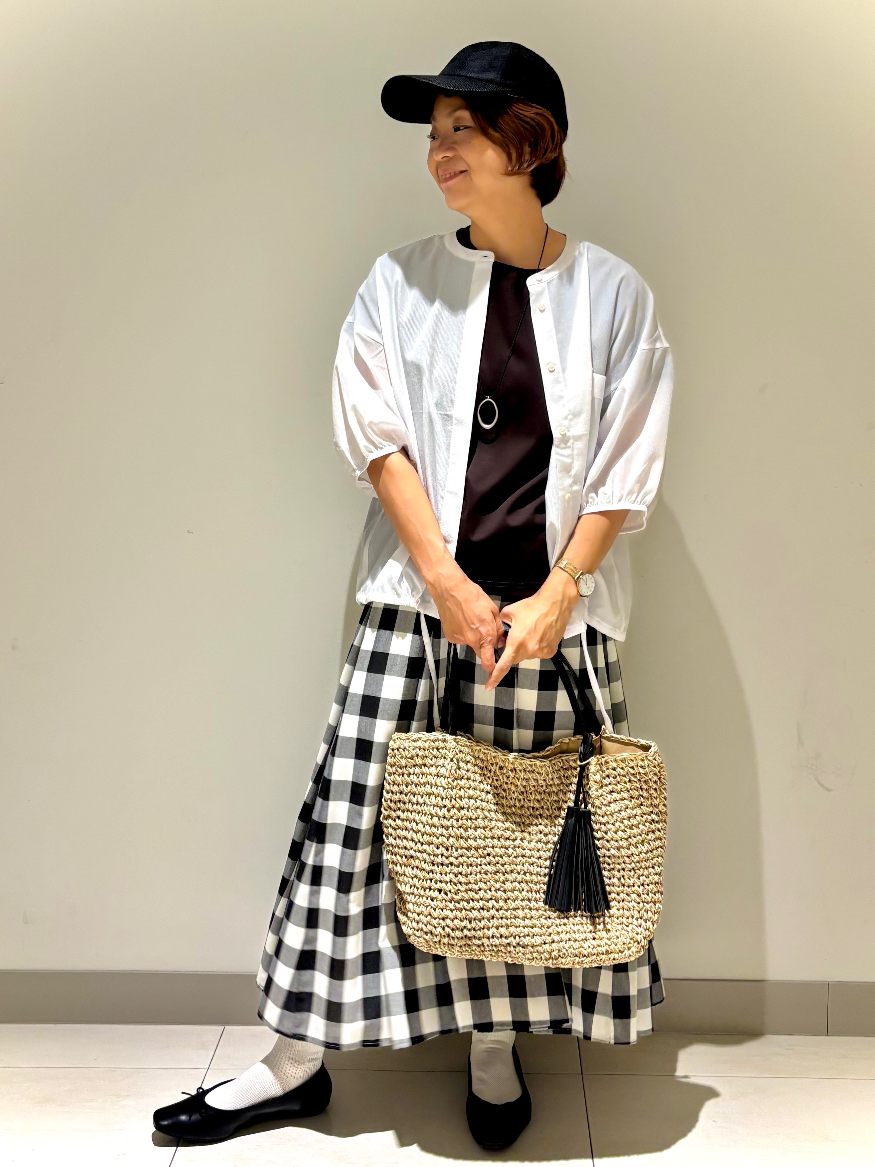 Haruさんの「Dessin｜【UVカット/接触冷感】美光沢カットソー」を使ったコーディネート