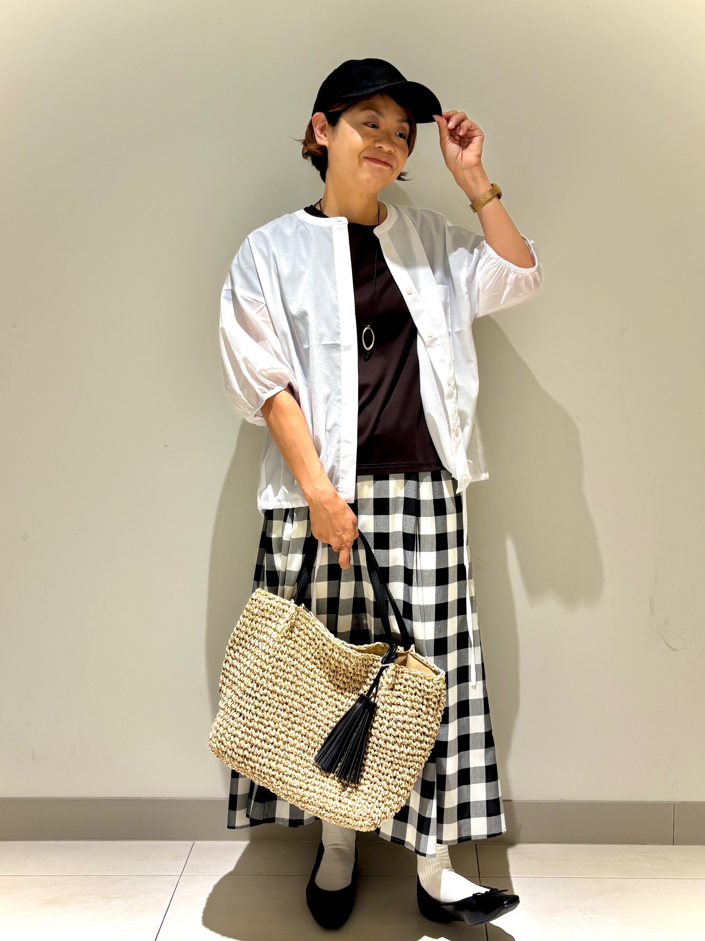 Haruさんの「Dessin｜【UVカット/接触冷感】美光沢カットソー」を使ったコーディネート