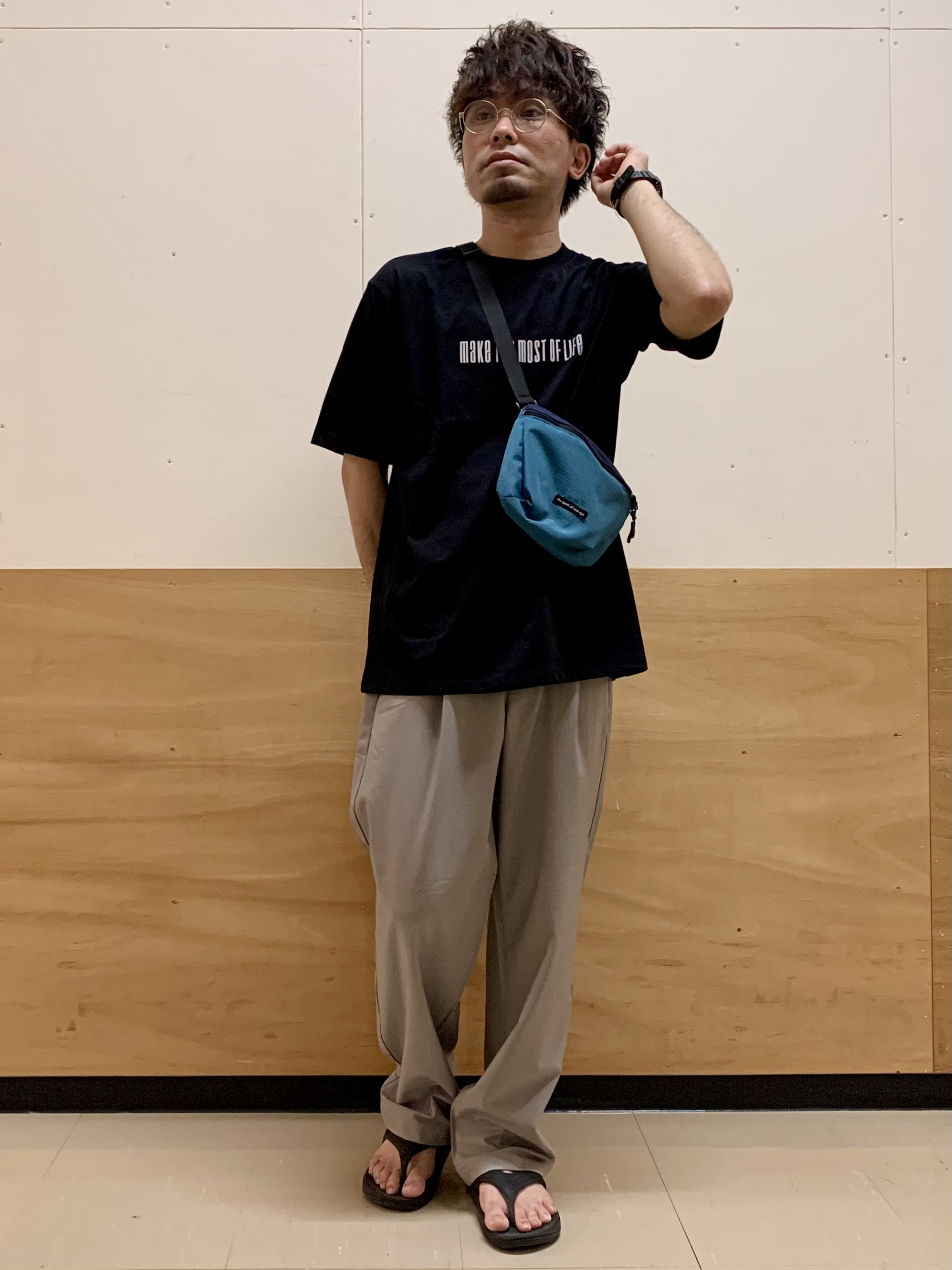 MATUさんの「THE SHOP TK｜COOLロゴ半袖Tシャツ 接触冷感／洗濯機OK」を使ったコーディネート