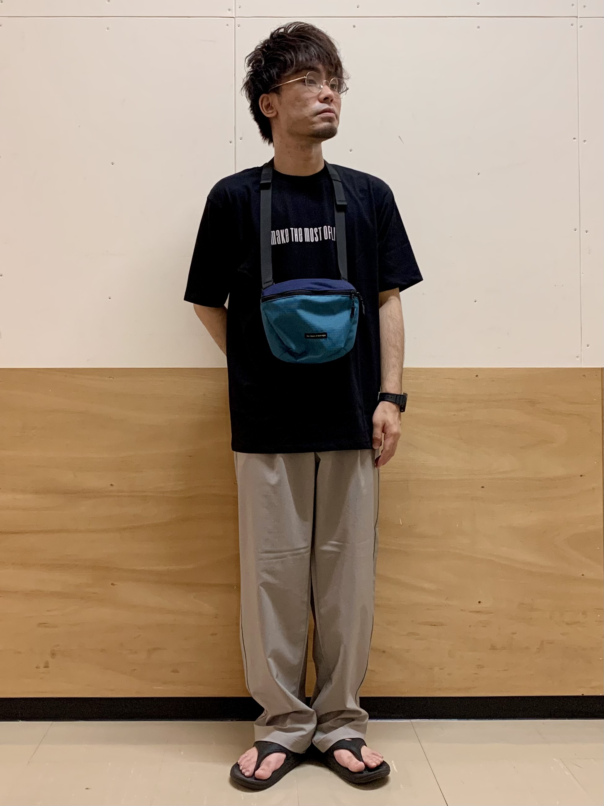 MATUさんの「THE SHOP TK｜COOLロゴ半袖Tシャツ 接触冷感／洗濯機OK」を使ったコーディネート