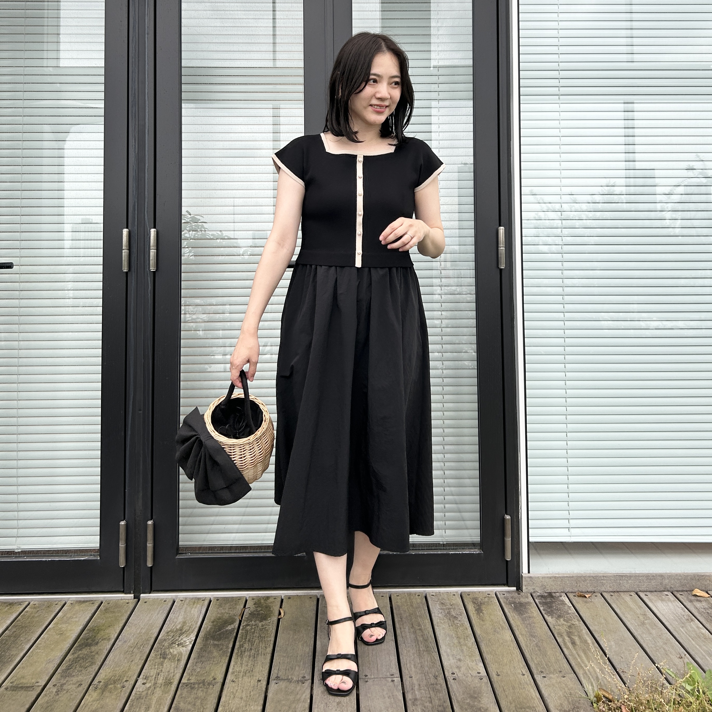 shinoさんの「Couture brooch｜【洗える】メッシュ調 半袖ジャケット」を使ったコーディネート