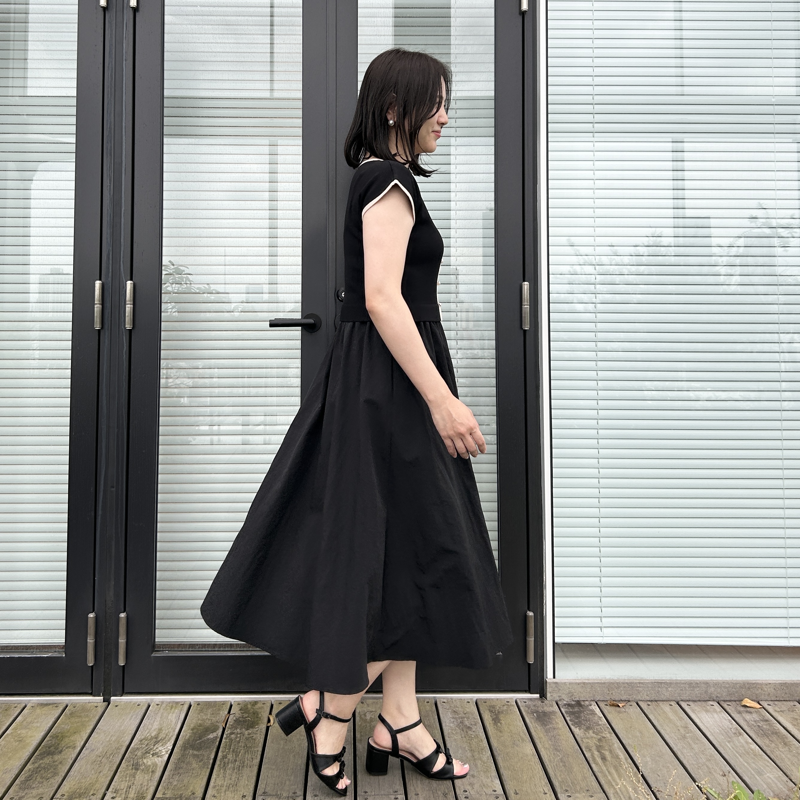 shinoさんの「Couture brooch｜【洗える】メッシュ調 半袖ジャケット」を使ったコーディネート