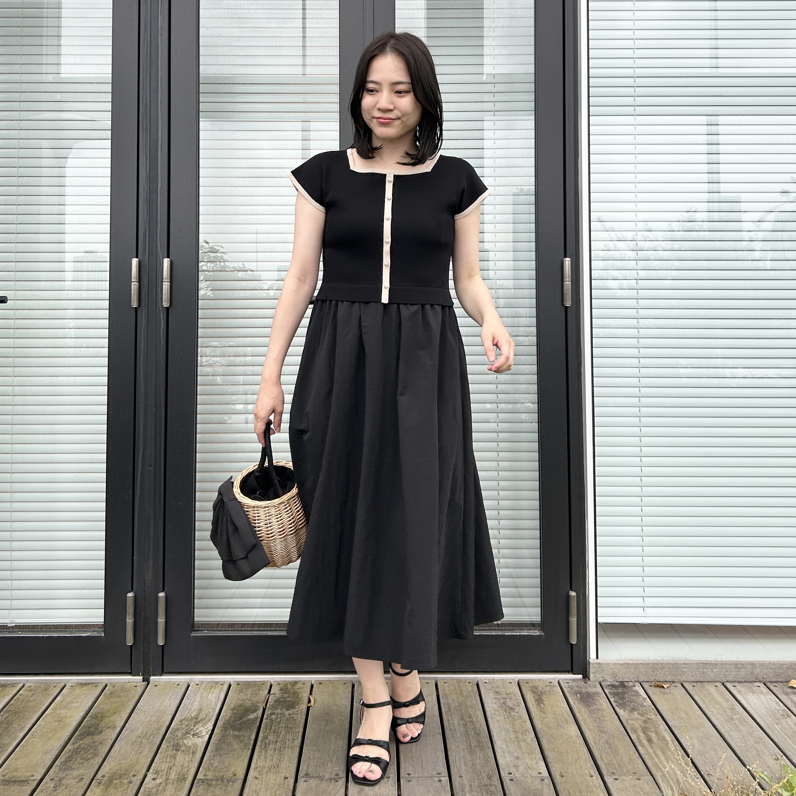 shinoさんの「Couture brooch｜【洗える】メッシュ調 半袖ジャケット」を使ったコーディネート
