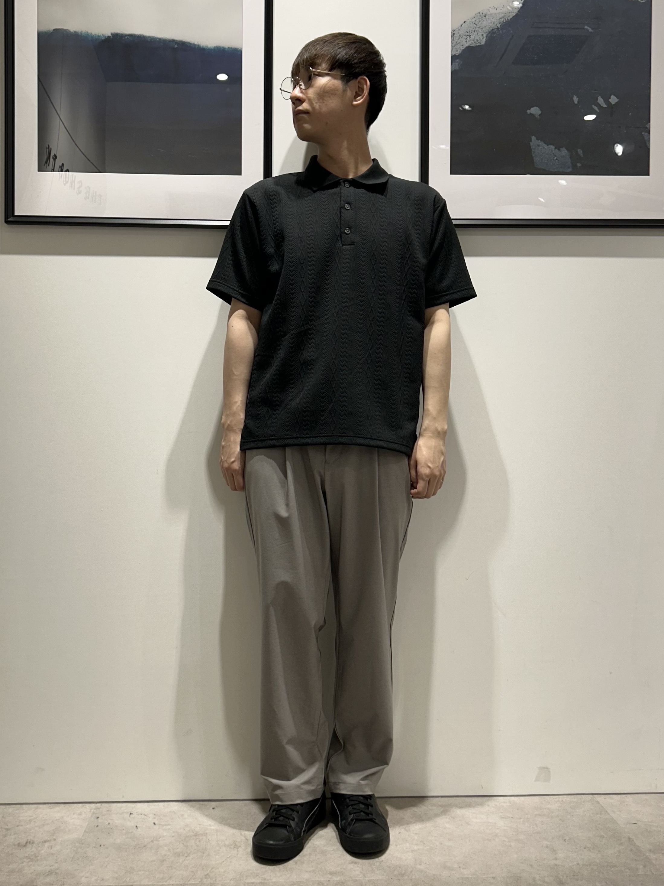 。さんの「THE SHOP TK｜【シンプルすぎない大人の表情】ケーブルフクレポロシャツ 吸水速乾/UVケア/洗濯機OK」を使ったコーディネート