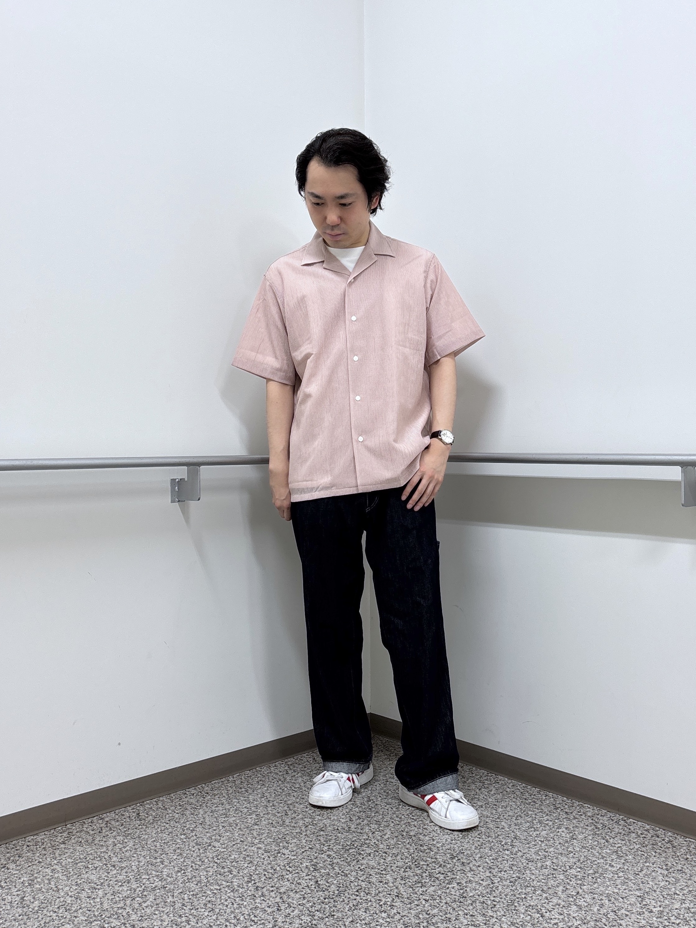 KEIさんの「TAKEO KIKUCHI｜【通気性】トリコットサッカー オープンカラー シャツ」を使ったコーディネート