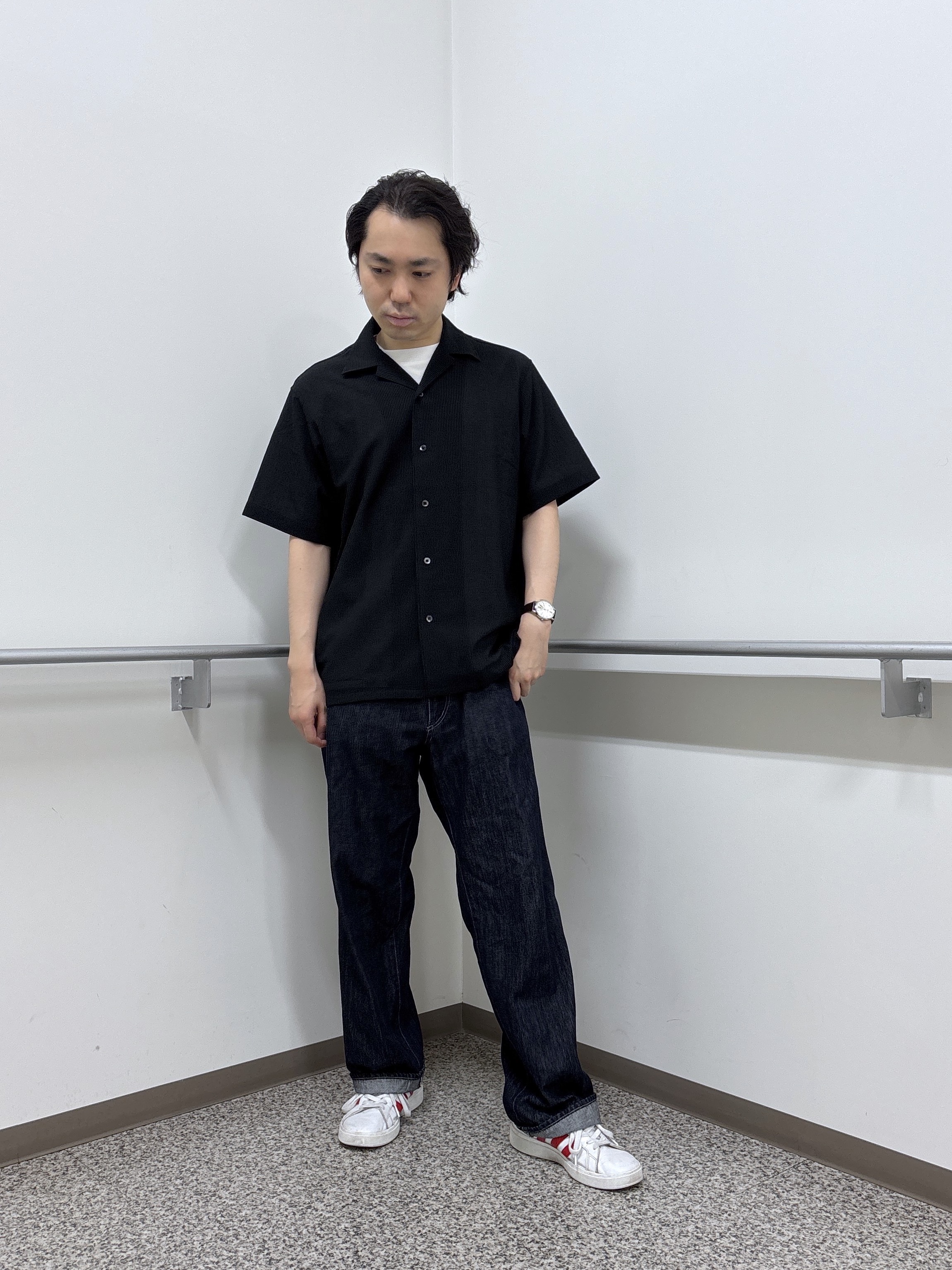 KEIさんの「TAKEO KIKUCHI｜【通気性】トリコットサッカー オープンカラー シャツ」を使ったコーディネート