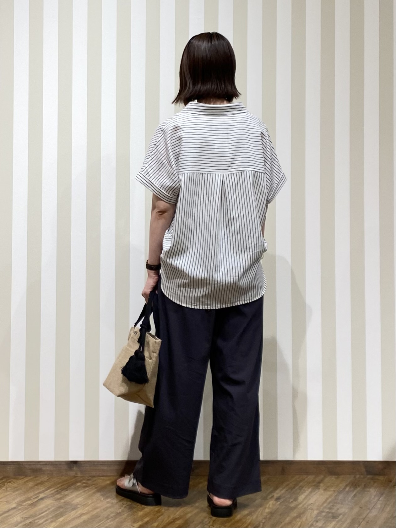SAOさんの「SHOO･LA･RUE｜【ひんやり/UV】インせず着られる フレンチリネンスキッパーシャツ」を使ったコーディネート