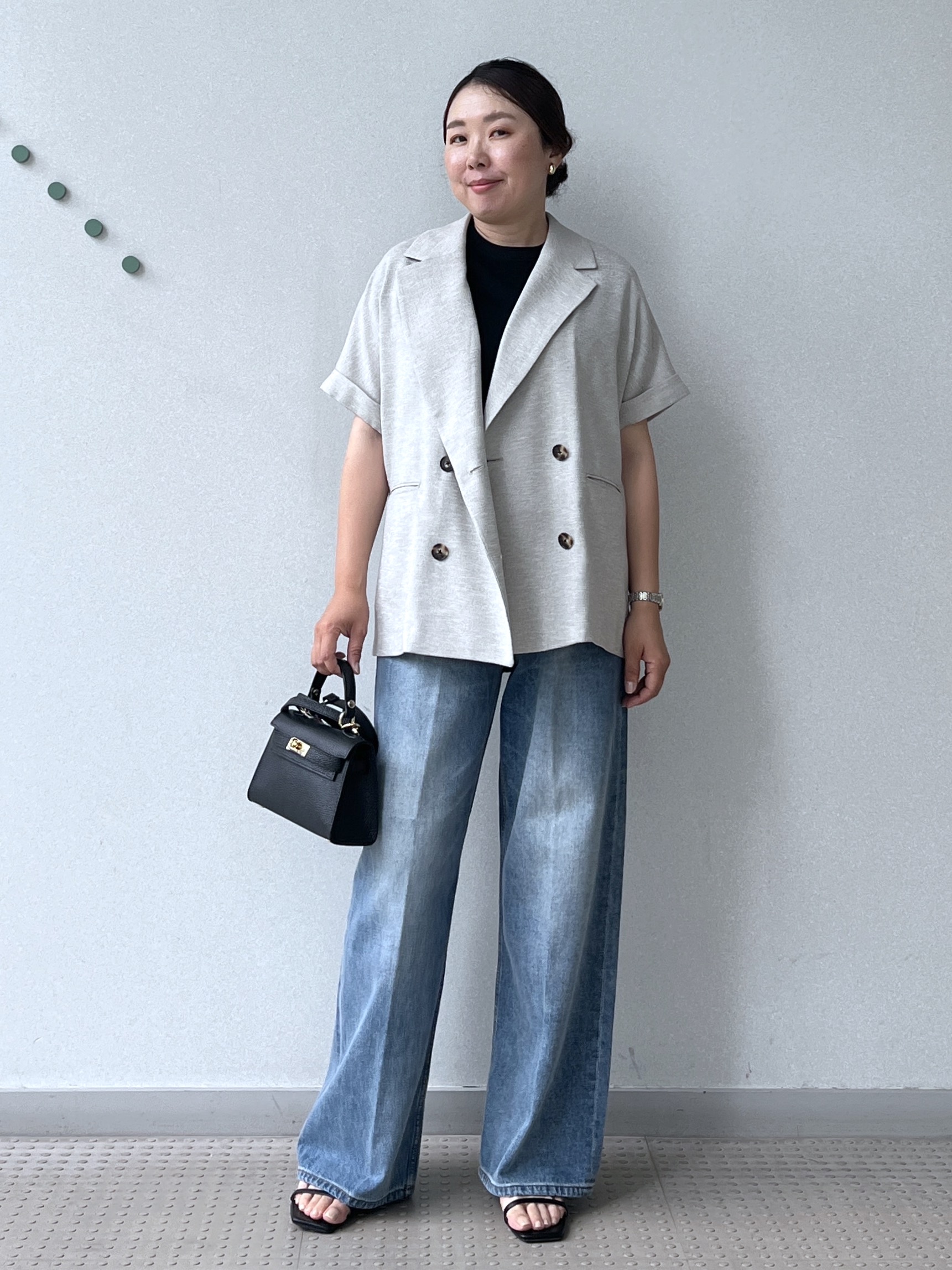Soeさんの「DRESSTERIOR｜【セットアップ可/UVカット/接触冷感/吸水速乾】ウォッシャブル リネンライクドルマンジャケット」を使ったコーディネート