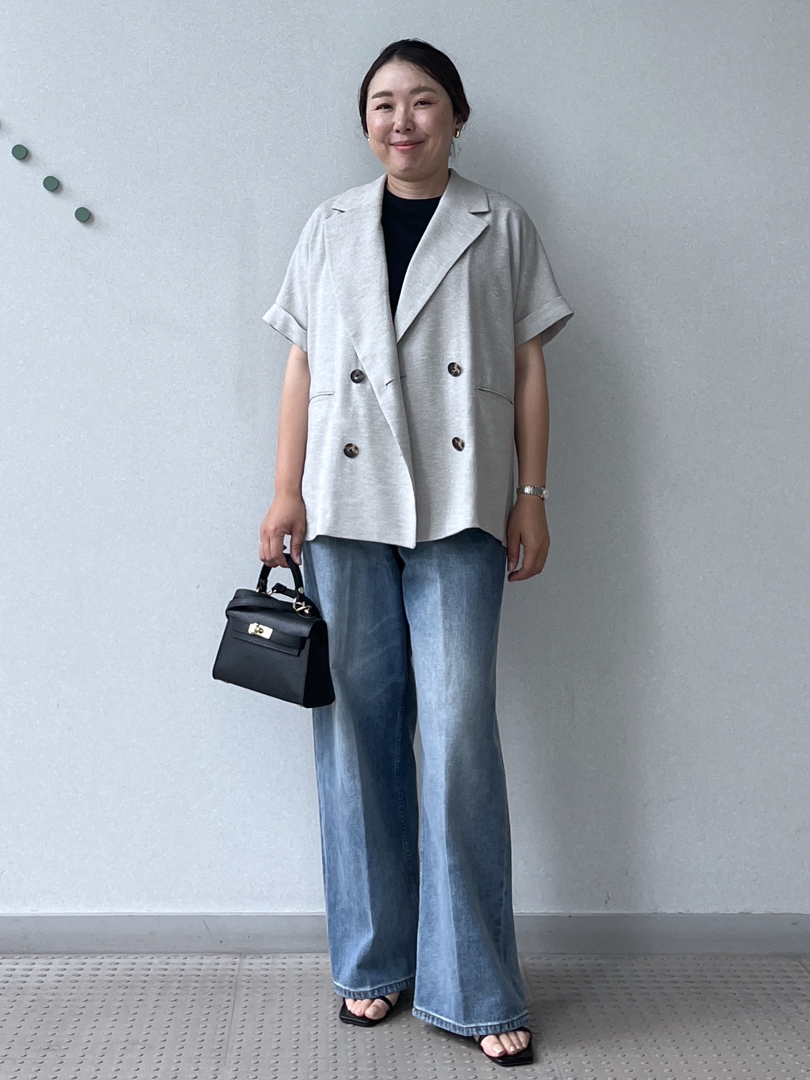 Soeさんの「DRESSTERIOR｜【セットアップ可/UVカット/接触冷感/吸水速乾】ウォッシャブル リネンライクドルマンジャケット」を使ったコーディネート