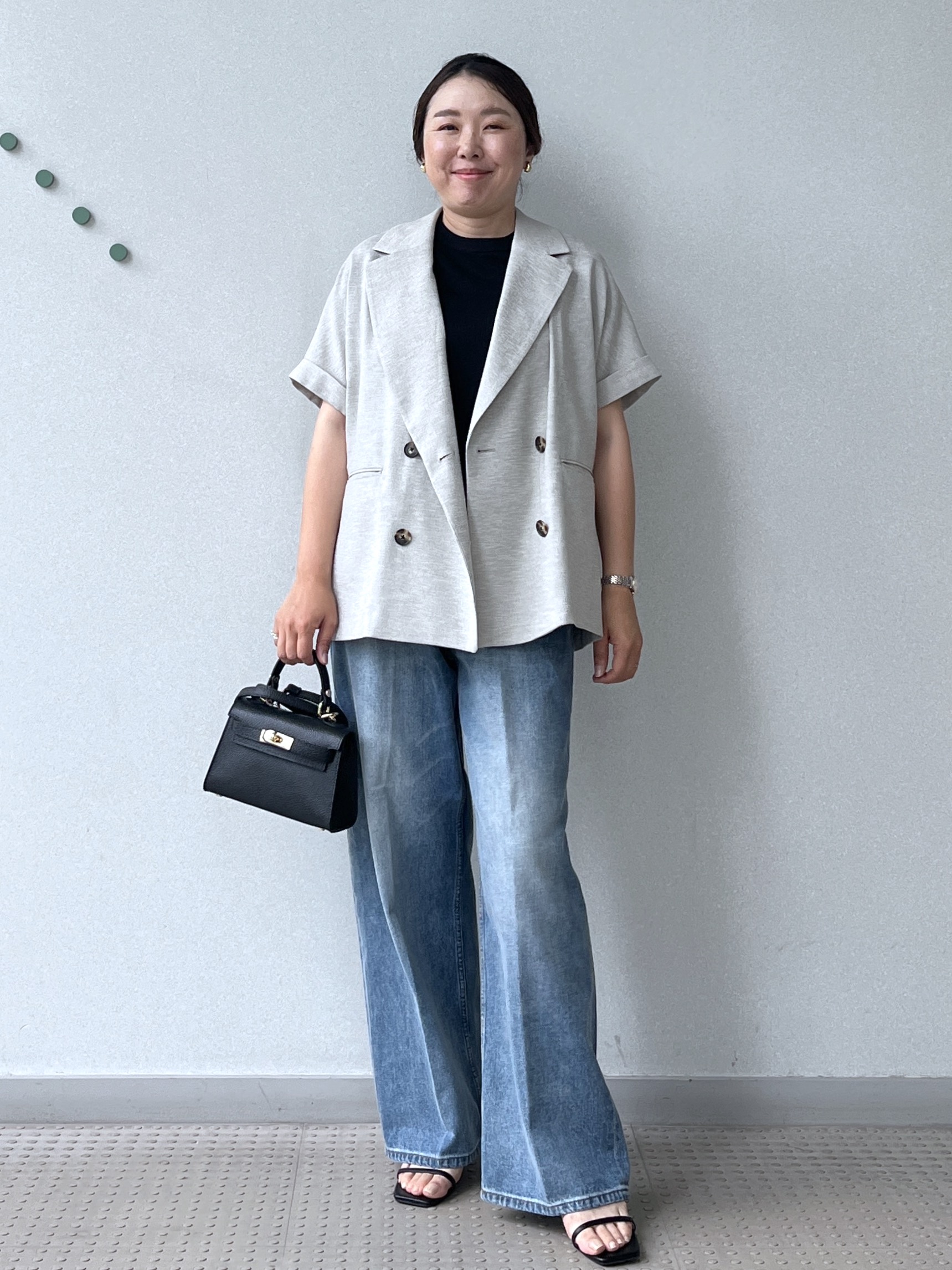 Soeさんの「DRESSTERIOR｜【セットアップ可/UVカット/接触冷感/吸水速乾】ウォッシャブル リネンライクドルマンジャケット」を使ったコーディネート