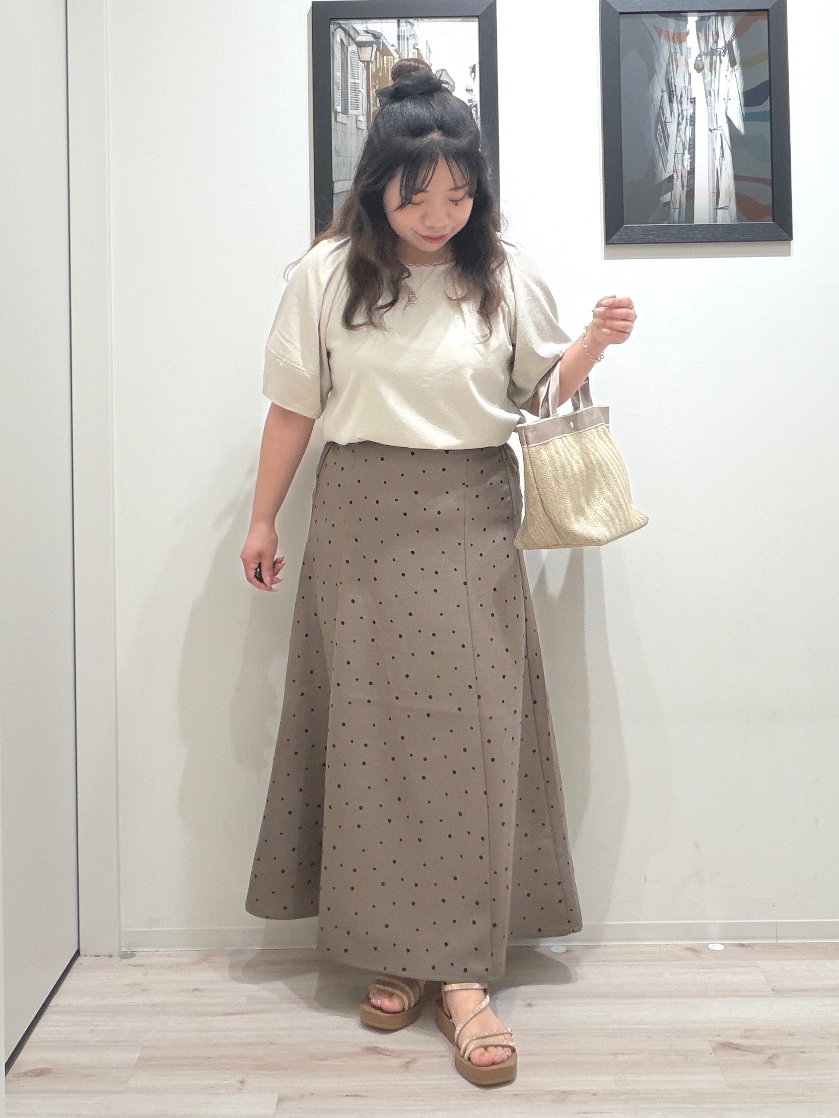 まちゃんなちゃんさんの「SHOO･LA･RUE｜【S-LL/洗濯機可/セットアップ可】軽凛(かろりん) ひんやりタックブラウス」を使ったコーディネート