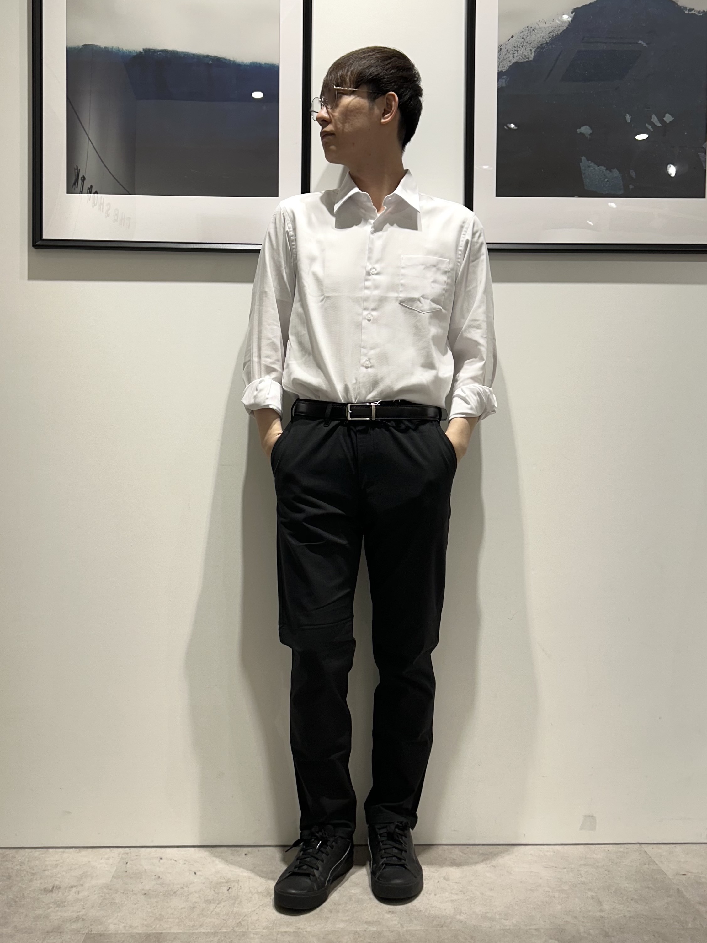 。さんの「THE SHOP TK｜【ビジネス/セレモニー】ドレスへリンボン長袖シャツ」を使ったコーディネート