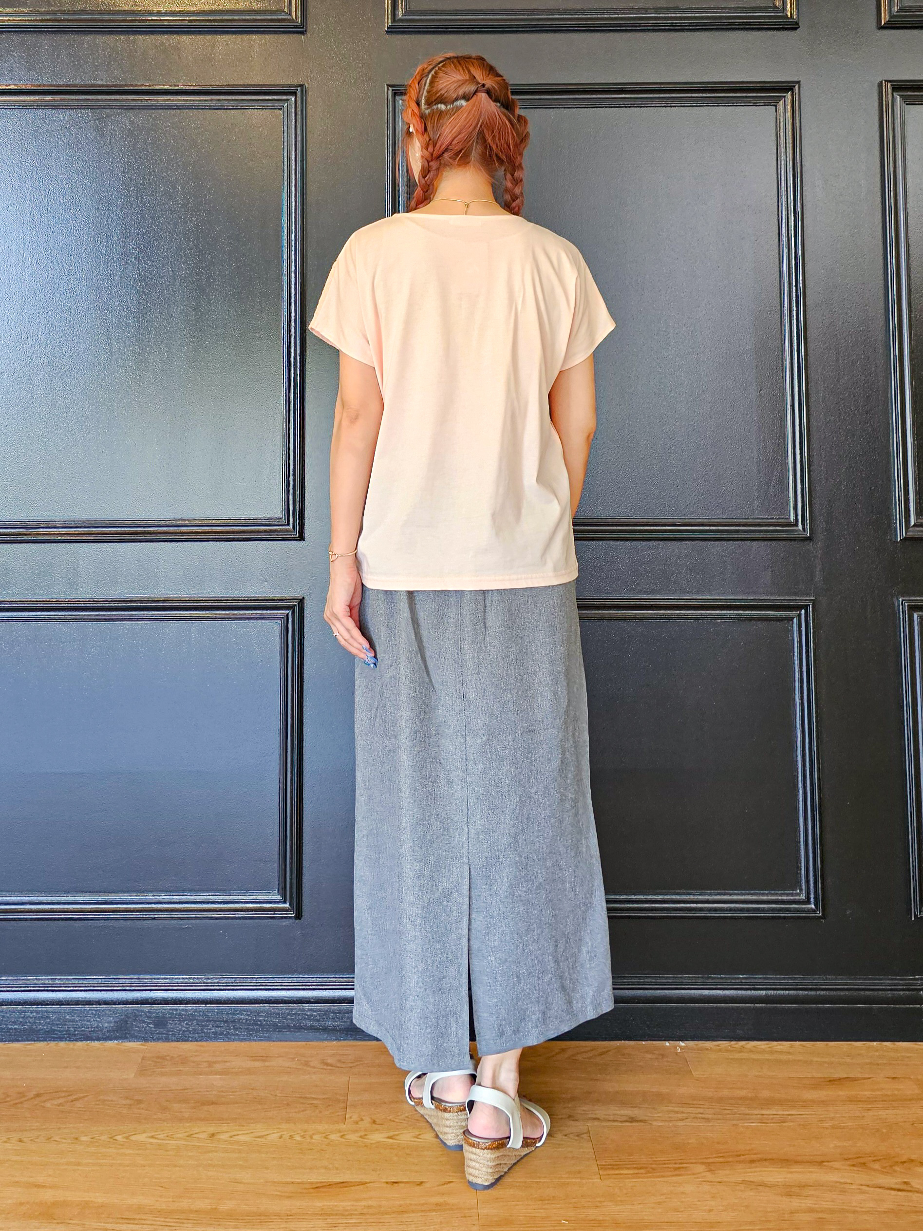 ゆゆさんの「SHOO･LA･RUE｜【ひんやり/UV/S-LL】1枚で華やか 前後切り替えレースTシャツ」を使ったコーディネート