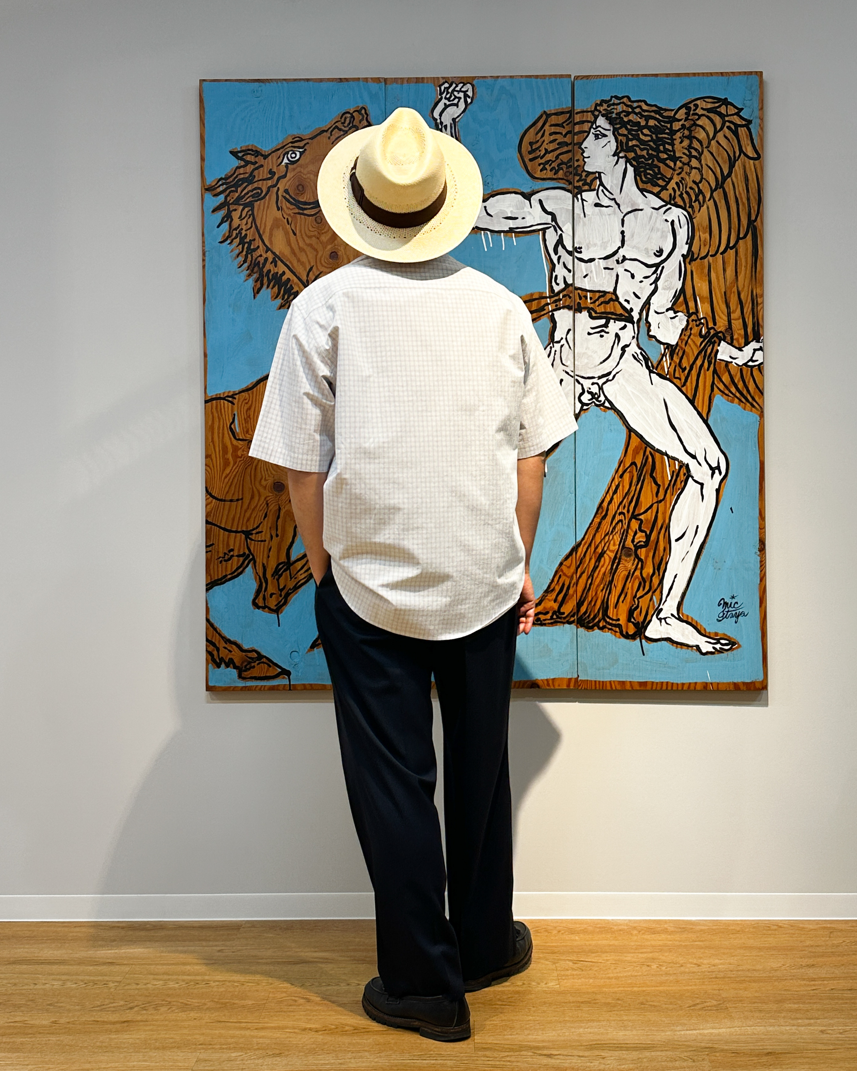 プレス増田さんの「TAKEO KIKUCHI｜ワンポイント 半袖ギンガムチェックシャツ」を使ったコーディネート