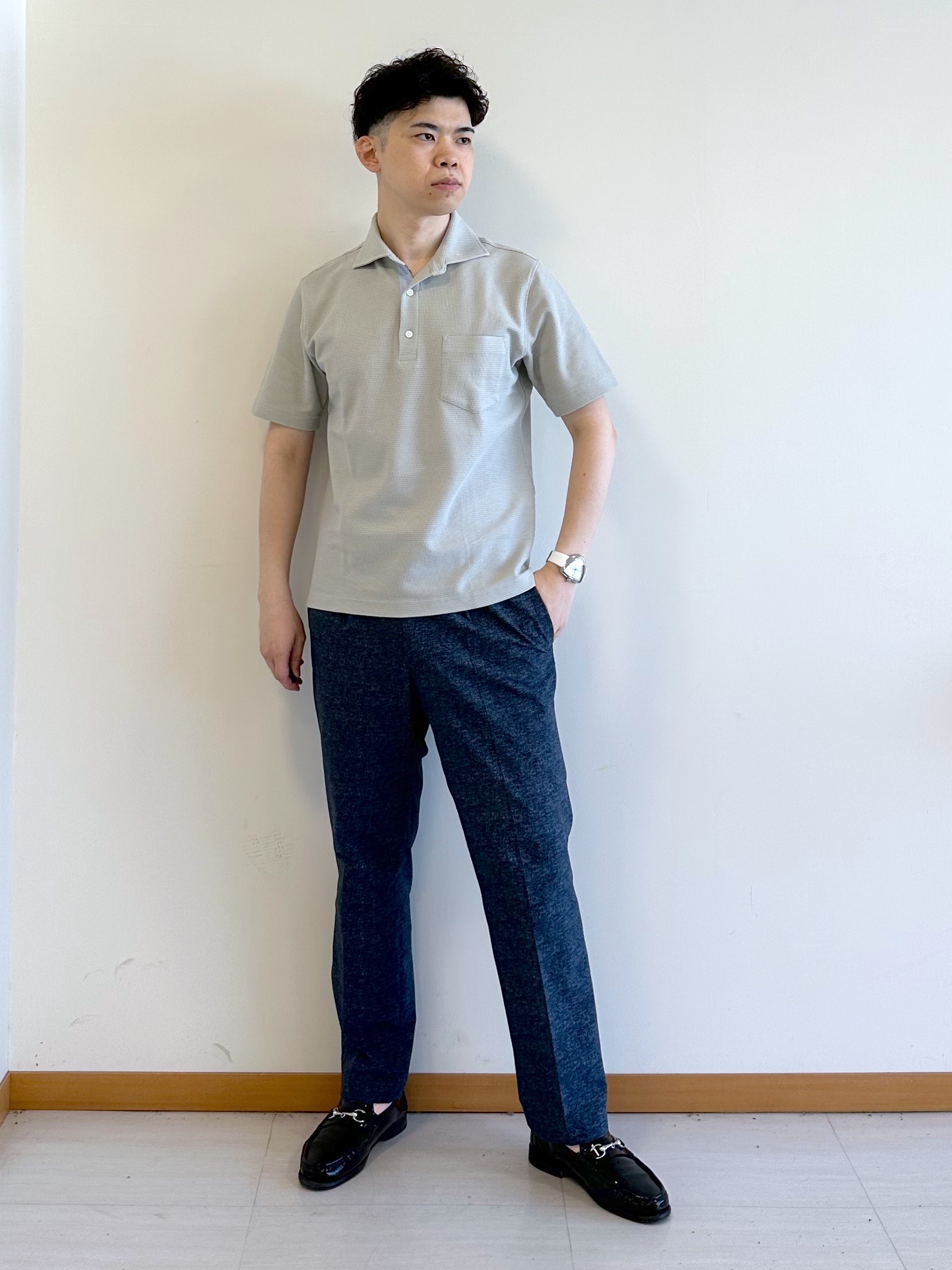 イッシーさんの「TAKEO KIKUCHI｜【抗菌防臭】ステイフレッシュ ポロシャツ」を使ったコーディネート