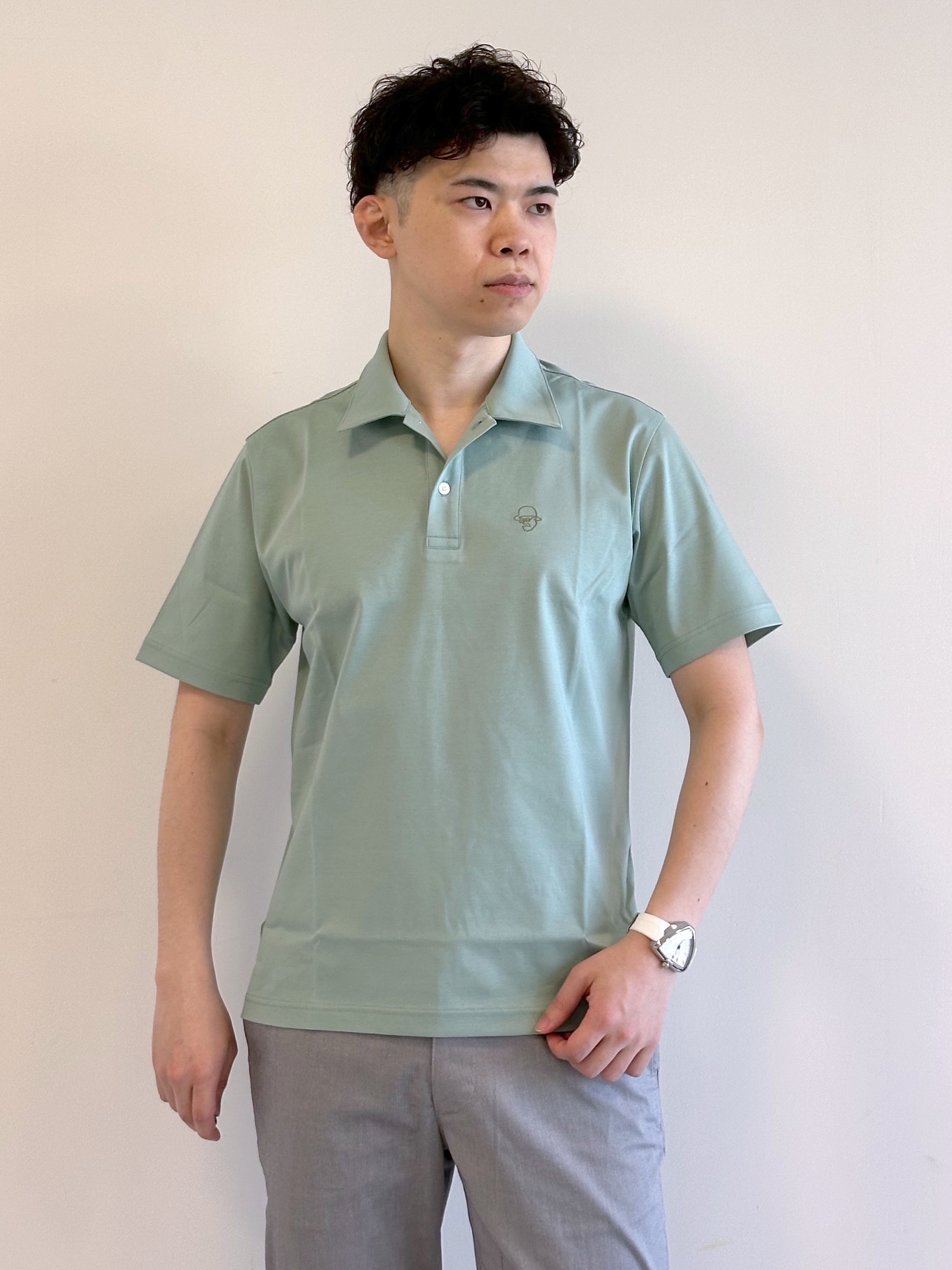 イッシーさんの「TAKEO KIKUCHI｜【接触冷感】アイスクリアコットン ワンポイント ポロシャツ」を使ったコーディネート