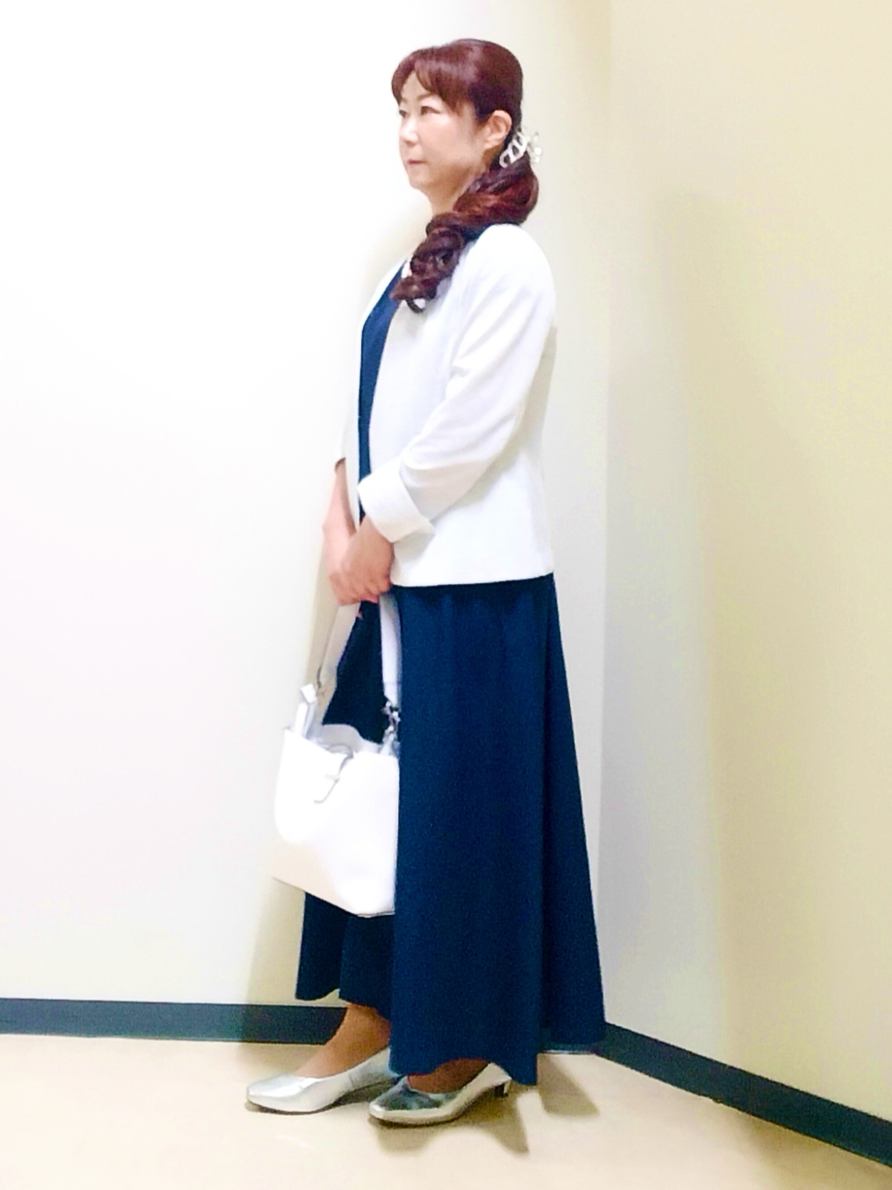 花さんの「Reflect｜【SS-4Lサイズ／UVカット／接触冷感】匠ジャケット／ノーカラー」を使ったコーディネート