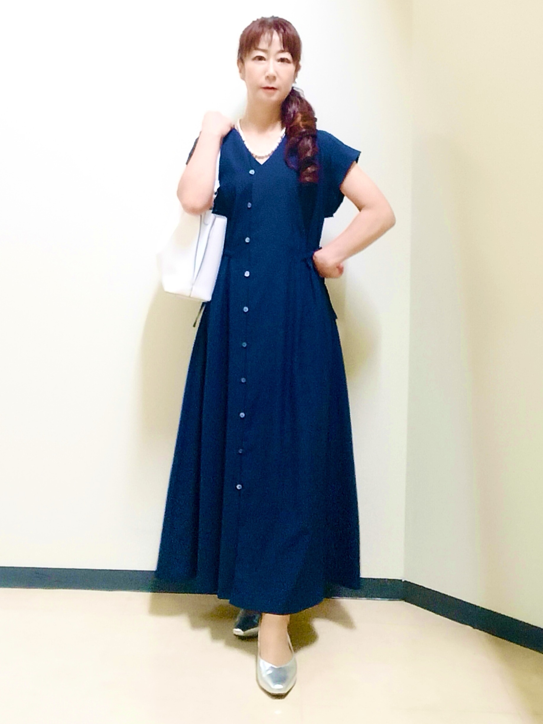 花さんの「Reflect｜【SS-4Lサイズ／UVカット／接触冷感】匠ジャケット／ノーカラー」を使ったコーディネート